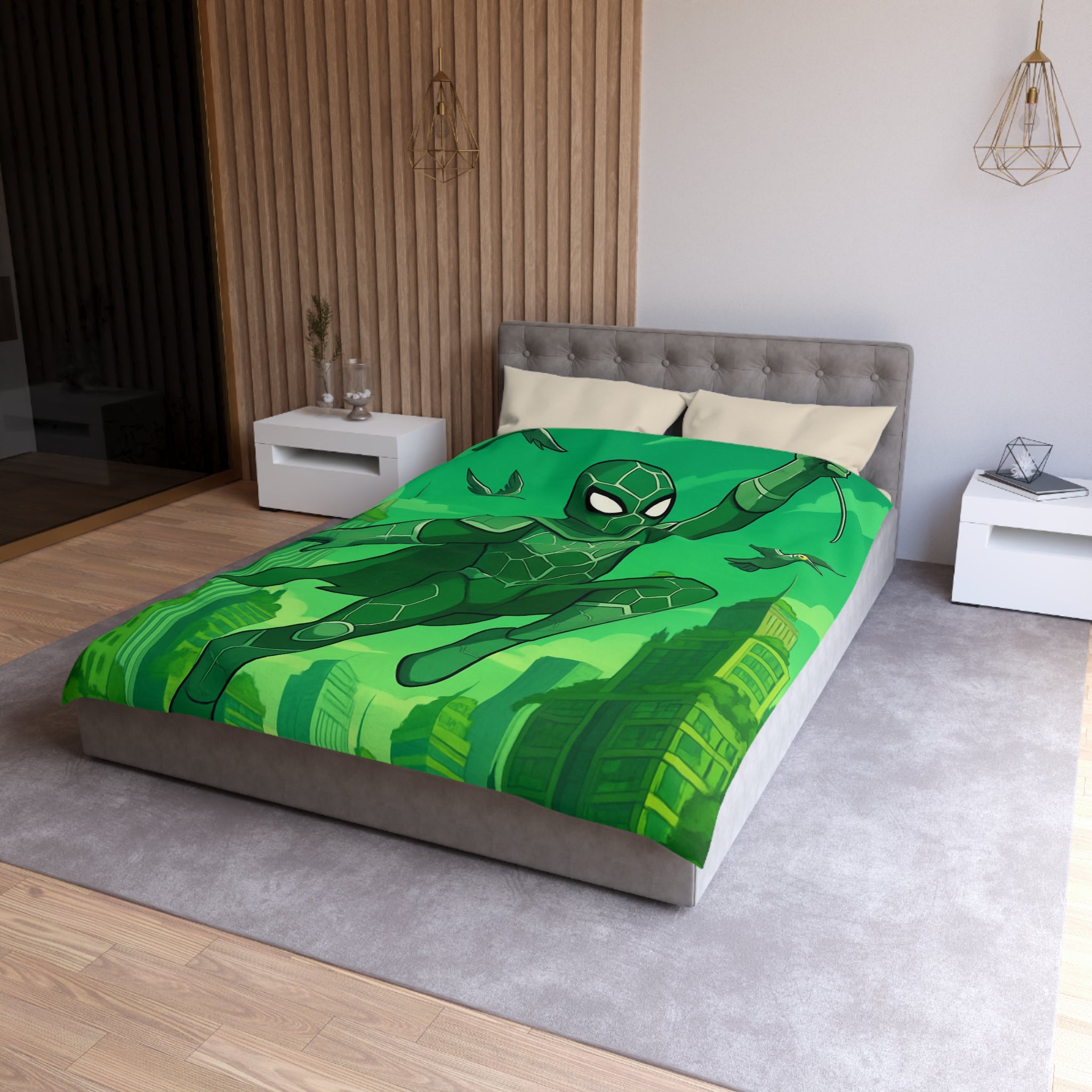 Housse de Couette Microfibre Motif Créatif Original Style Contemporain Chambre Élégante