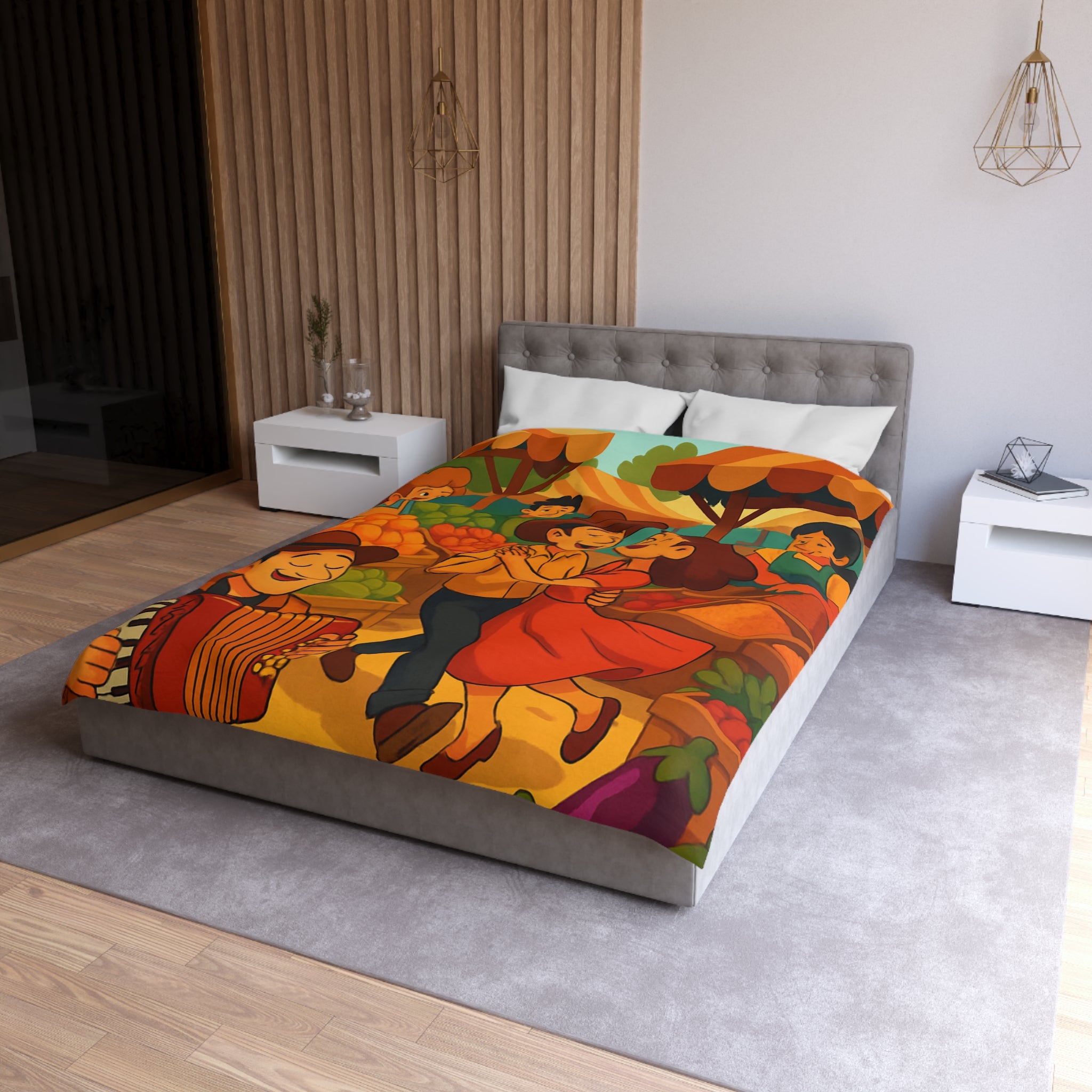 Housse de Couette Microfibre Design Artistique Moderne Décoration Chambre Confort Premium