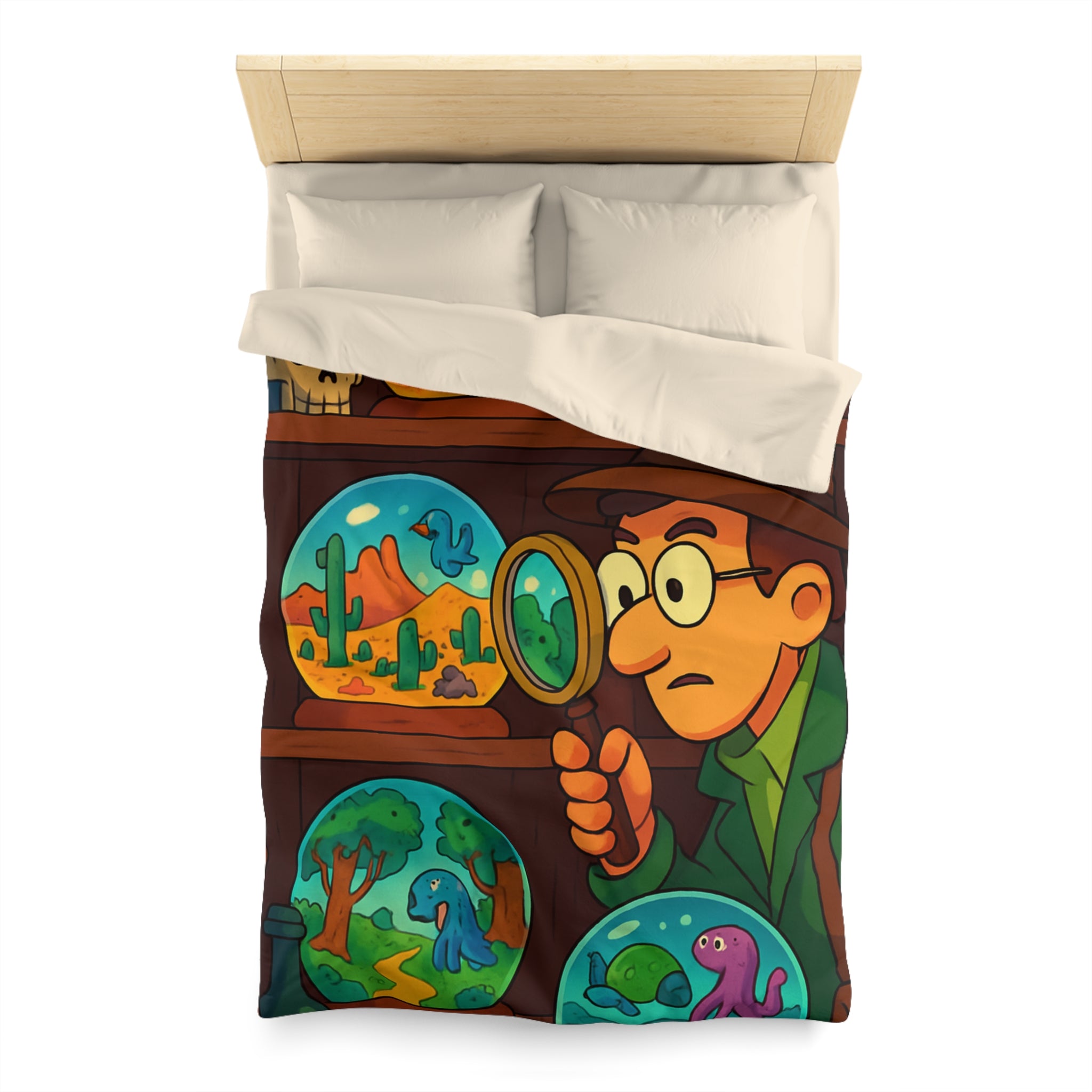 Housse de Couette Thématique Exploration Dinosaure et Océan pour Chambre Enfant Aventure Originale