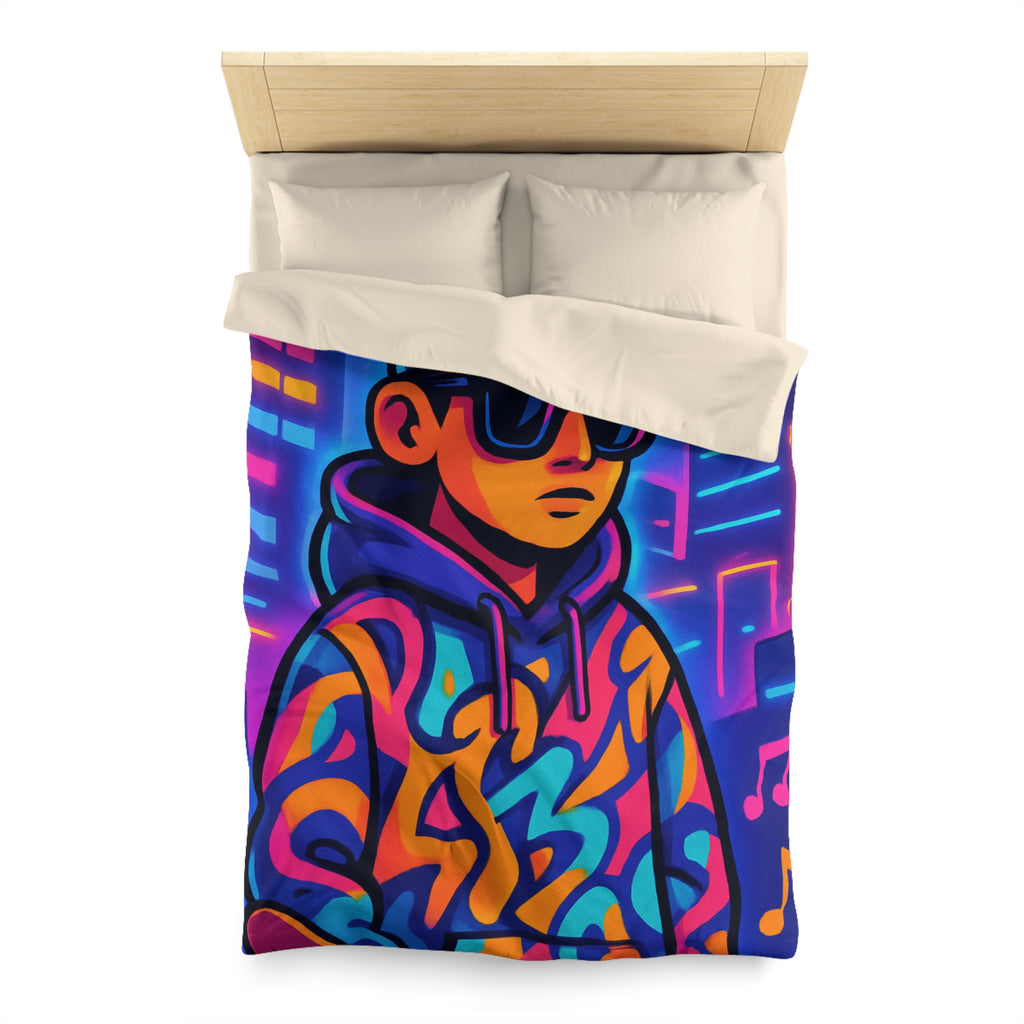 Housse de Couette Microfibre Illustration Unique Design Moderne Décoration Intérieure Raffinée