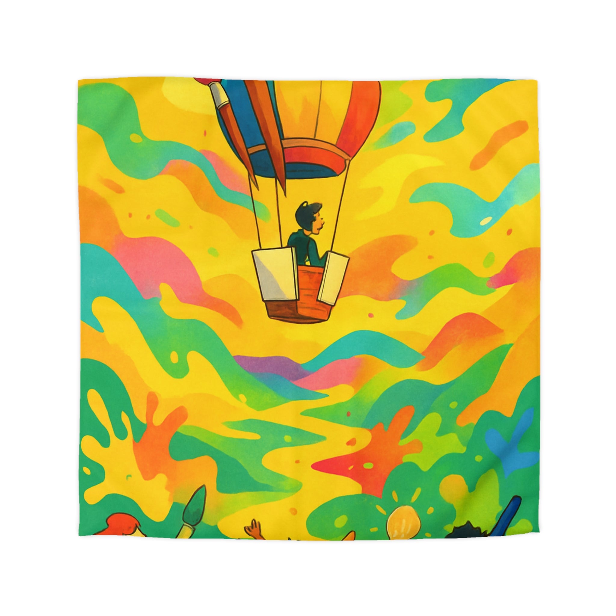 Housse de Couette Microfibre Design Artistique Moderne Décoration Chambre Confort Premium