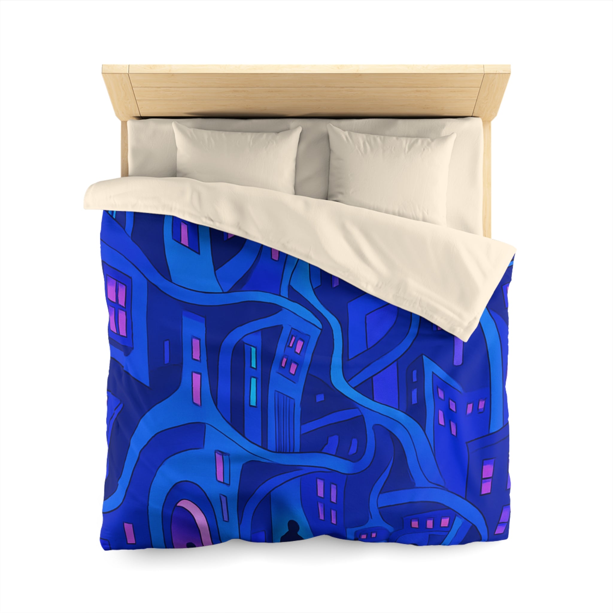 Housse de Couette Microfibre Motif Créatif Original Style Contemporain Chambre Élégante