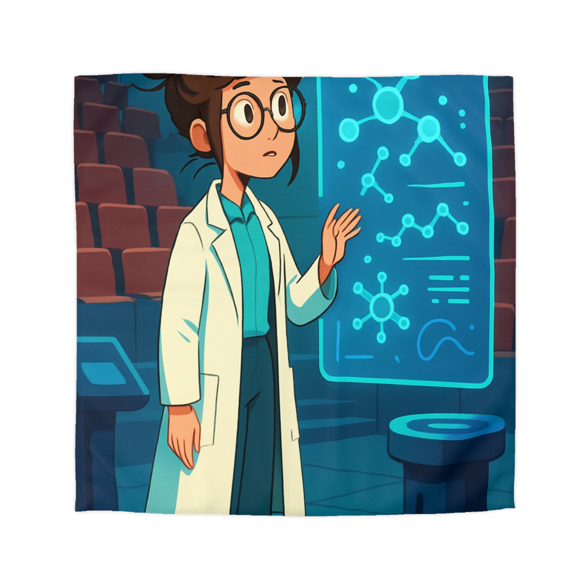 Housse de Couette Moderne avec Motif Futuriste et Design Scientifique Innovant