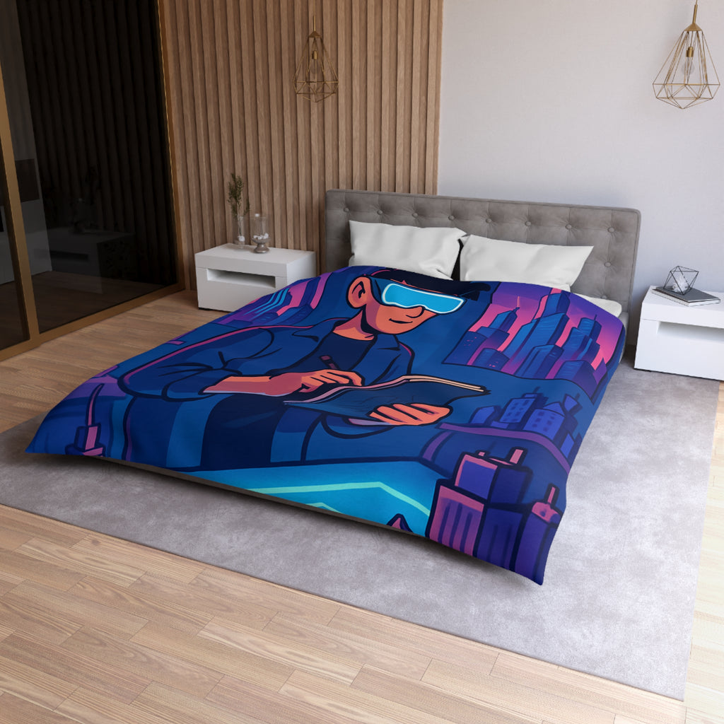 Housse de Couette Microfibre Illustration Unique Design Moderne Décoration Intérieure Raffinée