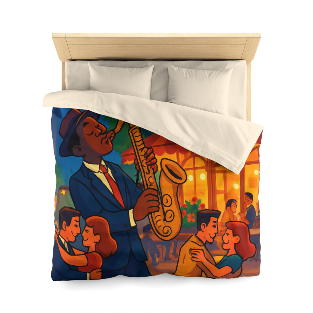Housse de Couette Romantique Jazz Nuit avec Danseurs et Lumières Ambiance Parisienne