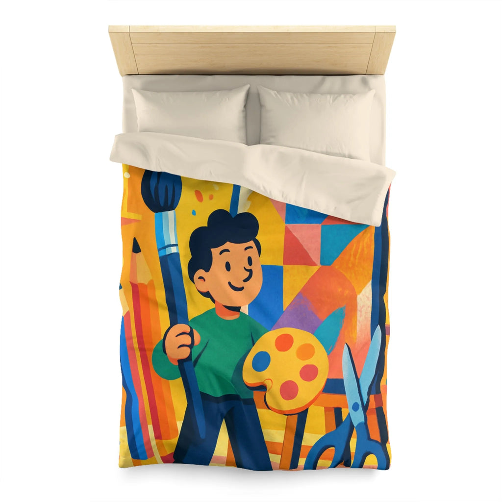 Housse de couette colorée avec motif artistique vibrante pour chambres créatives et dynamiques