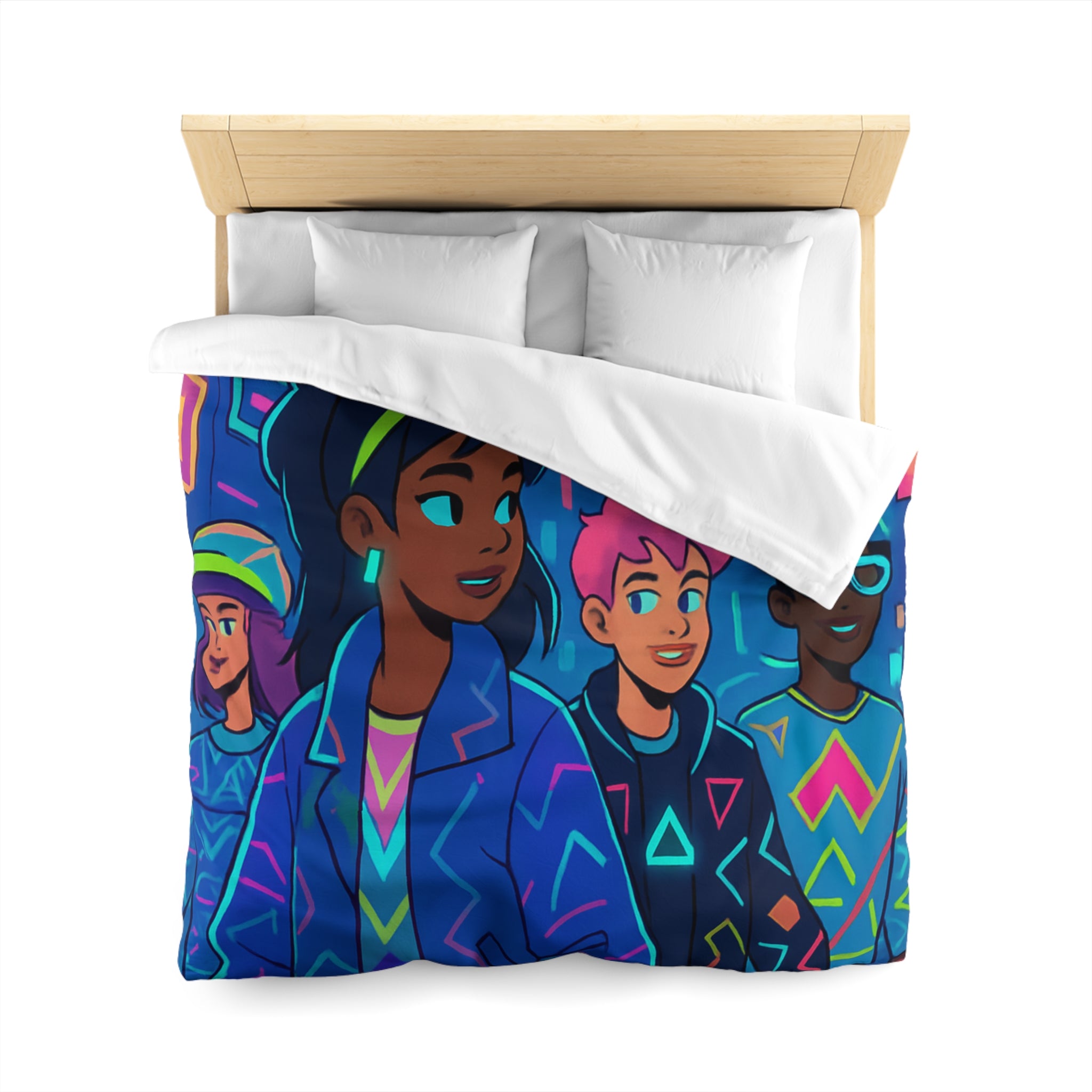 Housse de Couette Microfibre Illustration Unique Design Moderne Décoration Intérieure Raffinée