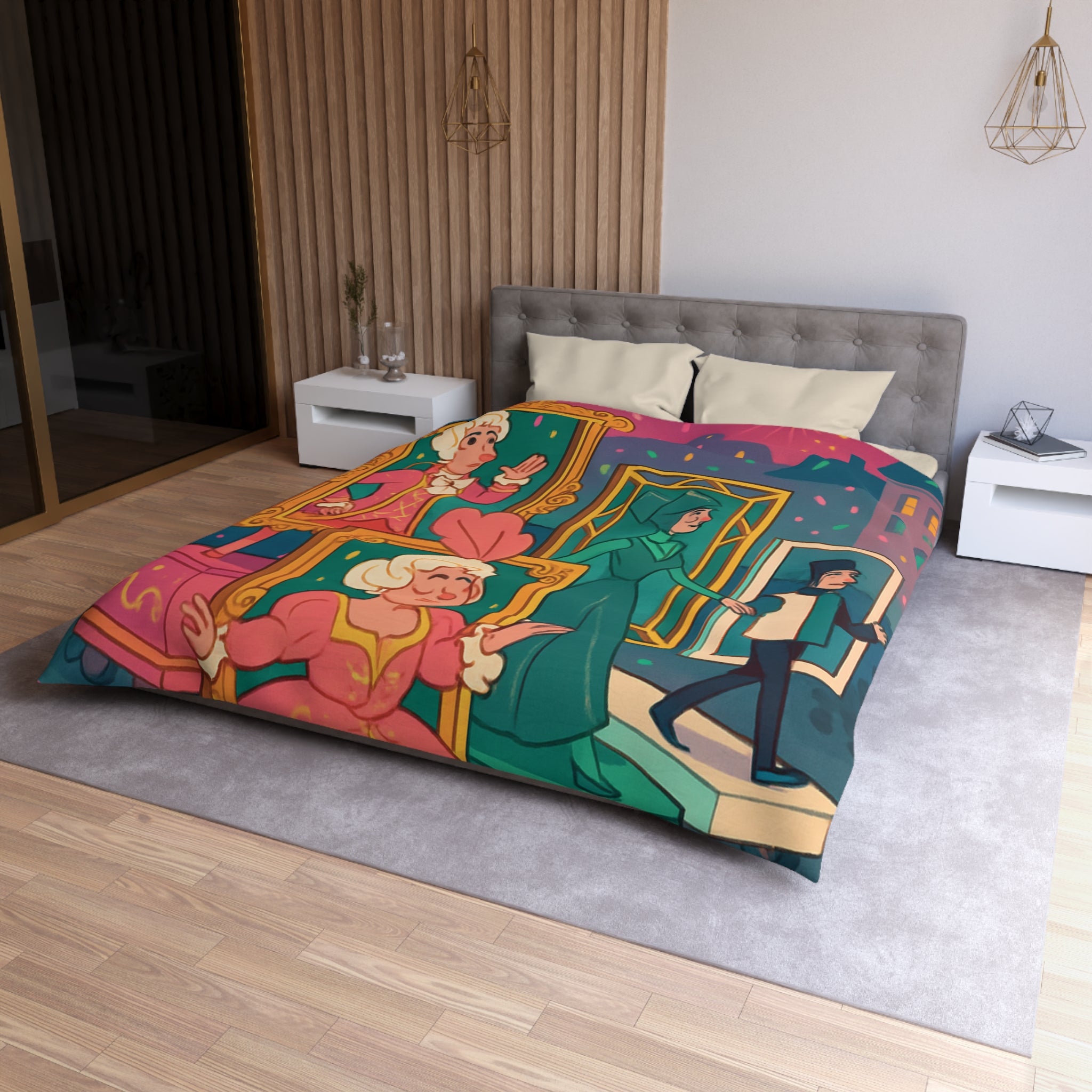 Rêveries Festives : Motifs Baroques Animés pour Embellir Votre Chambre à Coucher