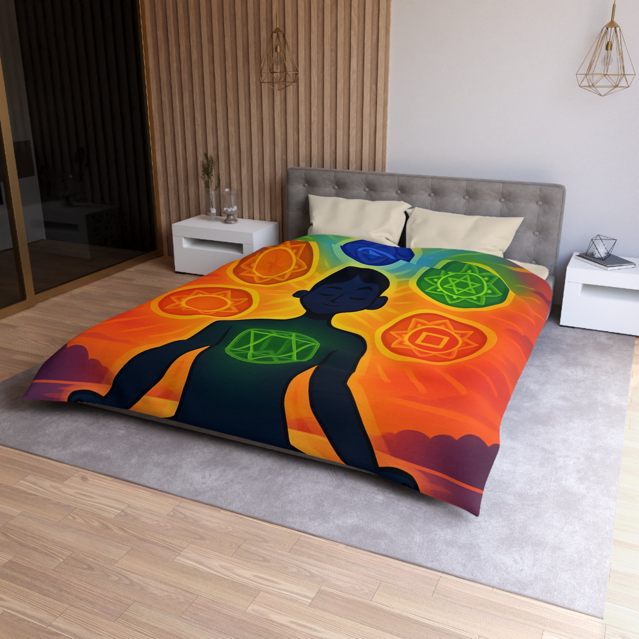 Housse de Couette Microfibre Design Artistique Moderne Décoration Chambre Confort Premium