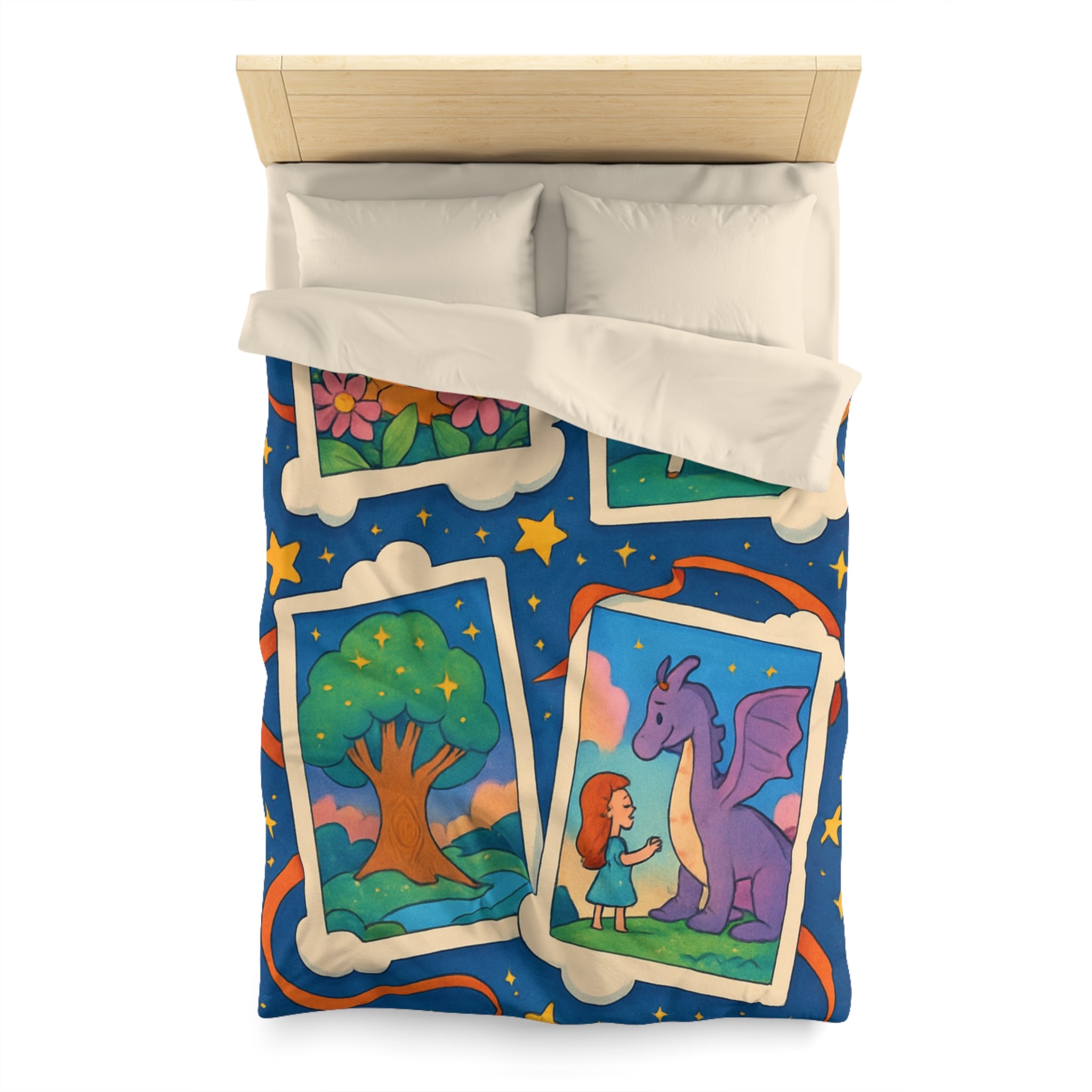 Housse de Couette Microfibre Illustration Unique Design Moderne Décoration Intérieure Raffinée