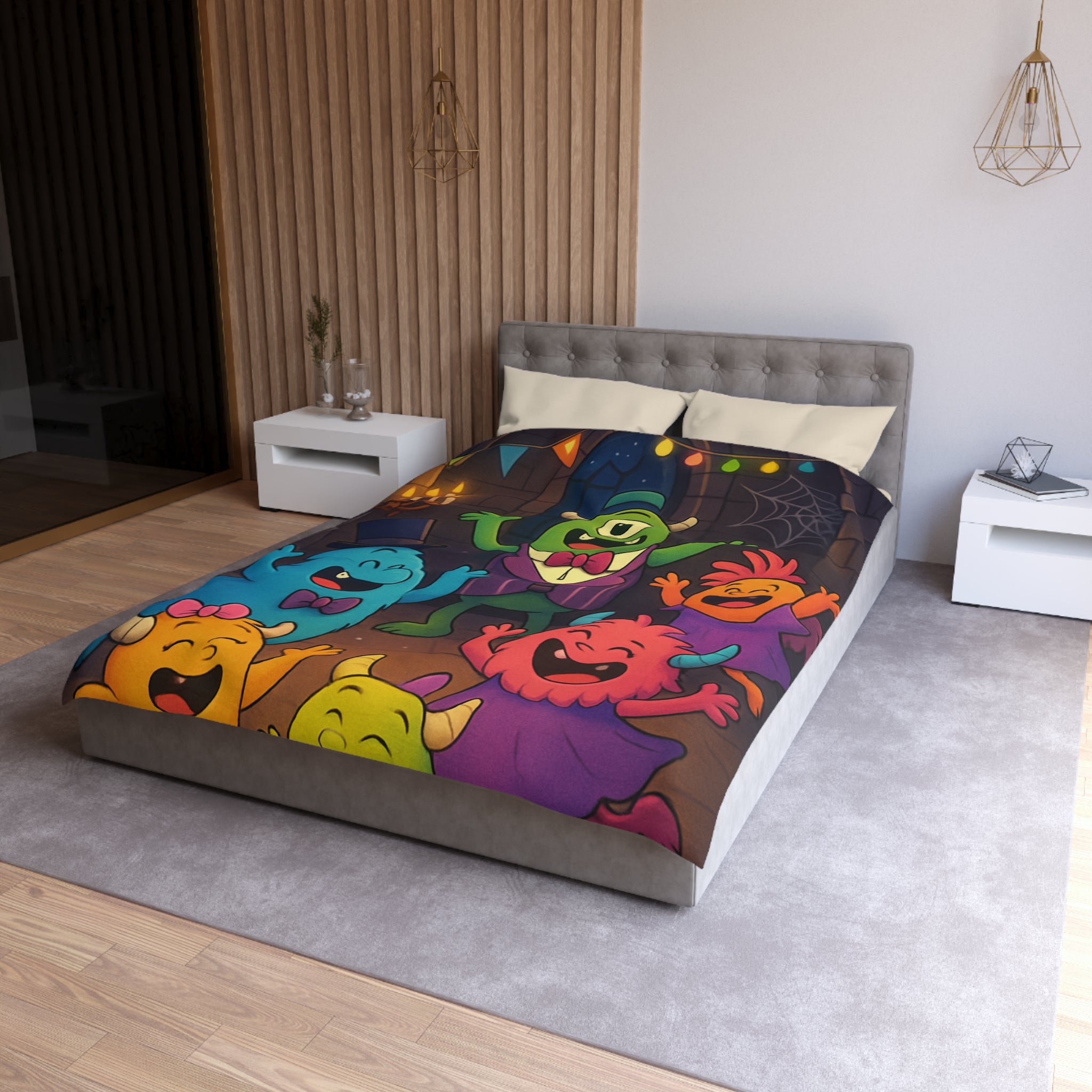 Housse de Couette Microfibre Design Artistique Moderne Décoration Chambre Confort Premium