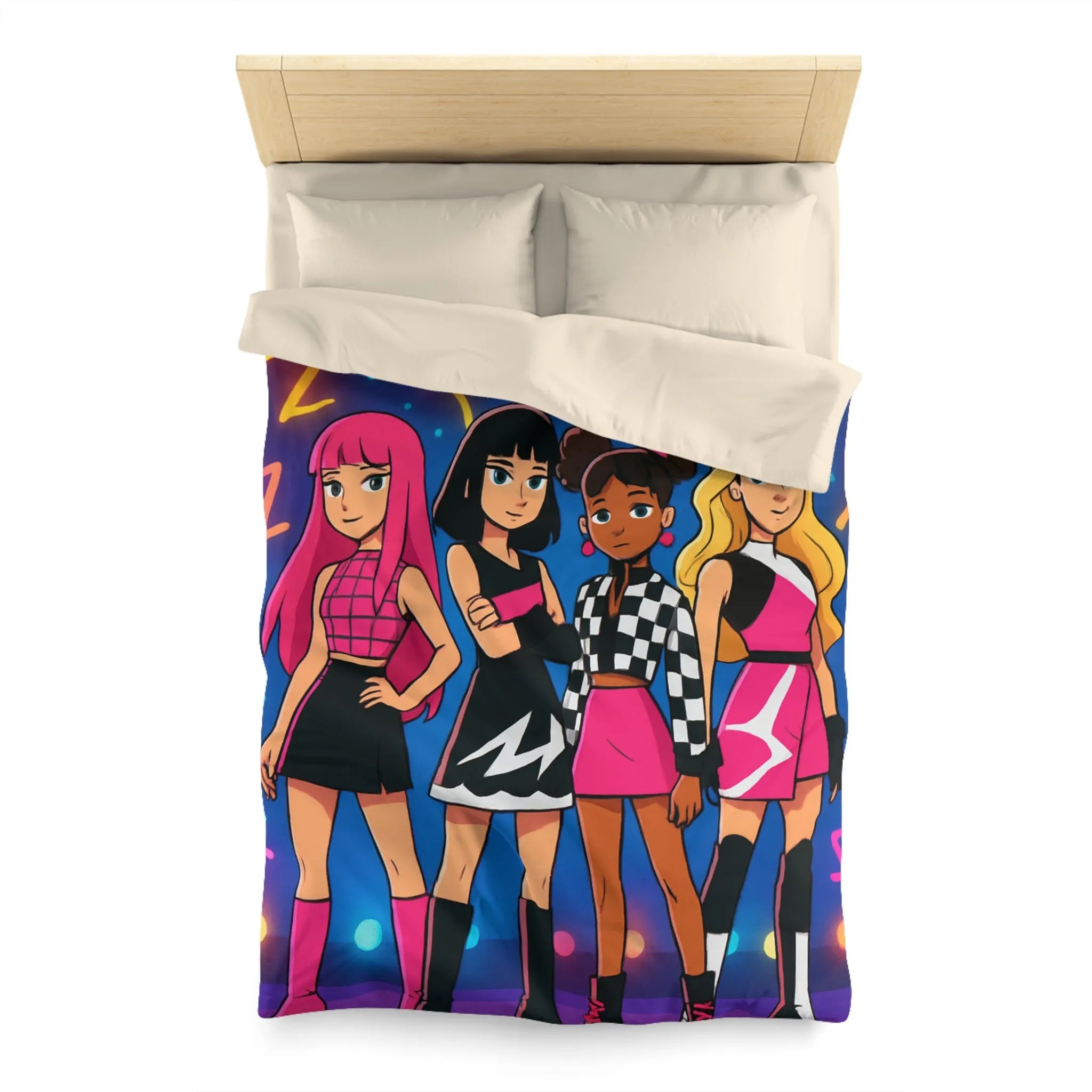 Housse de couette colorée avec un design moderne et des motifs géométriques éclatants