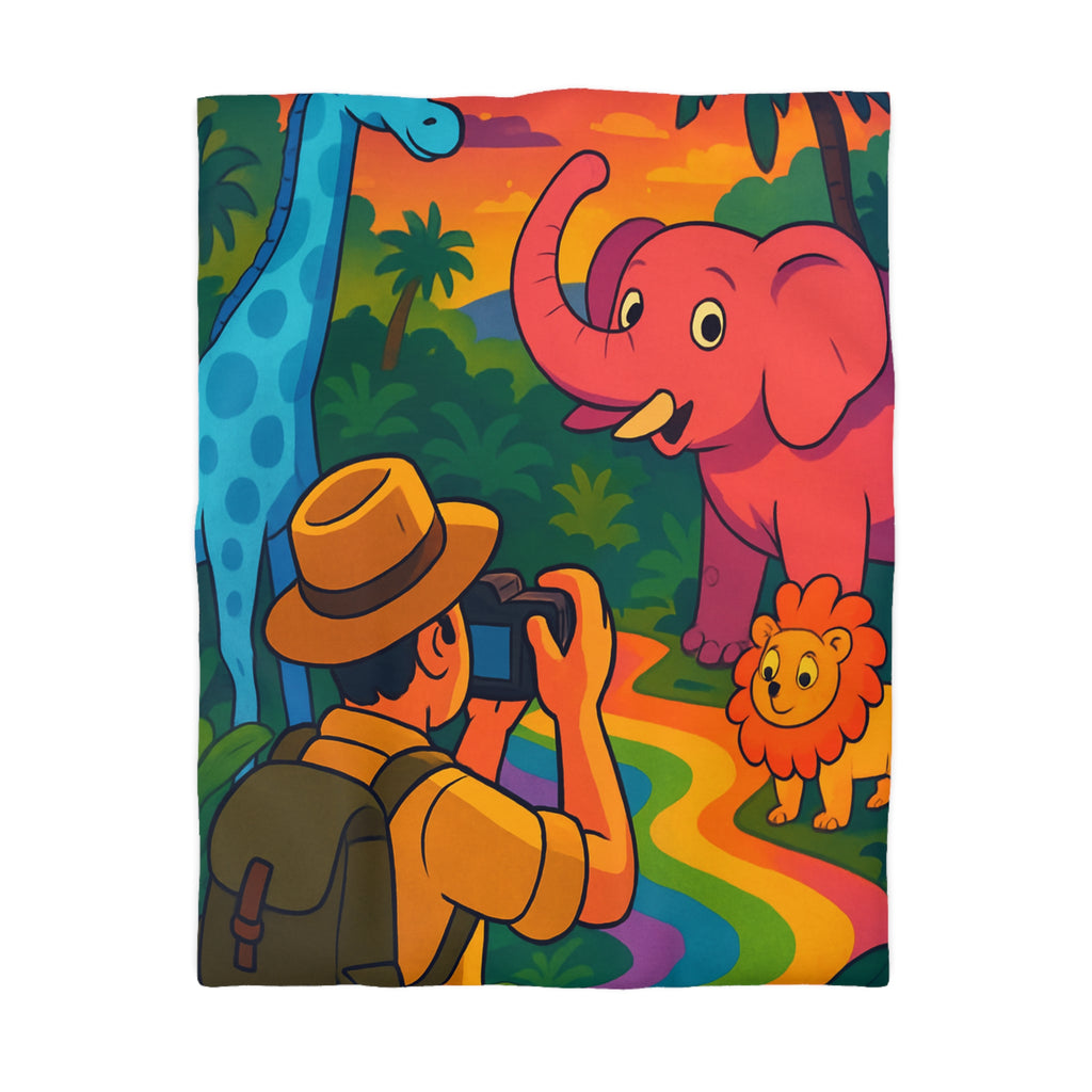 Housse de Couette Microfibre Illustration Unique Design Moderne Décoration Intérieure Raffinée