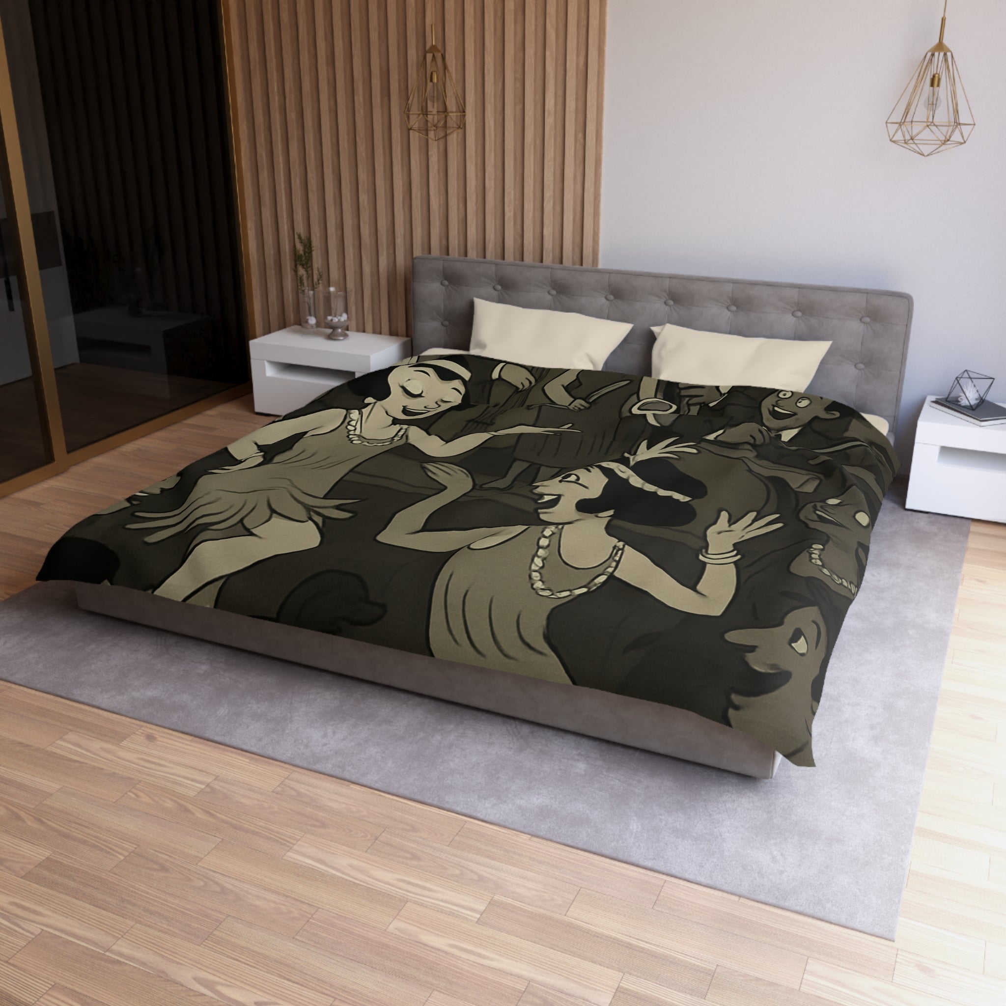 Housse de Couette Microfibre Design Artistique Moderne Décoration Chambre Confort Premium