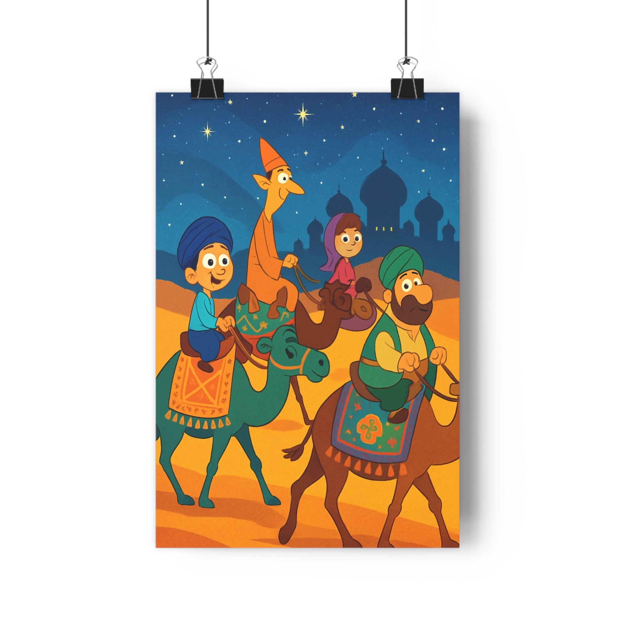 Poster décoratif lumineux cartoon étoiles ciel mystique aventure salon moderne qualité vibrant unique qualité