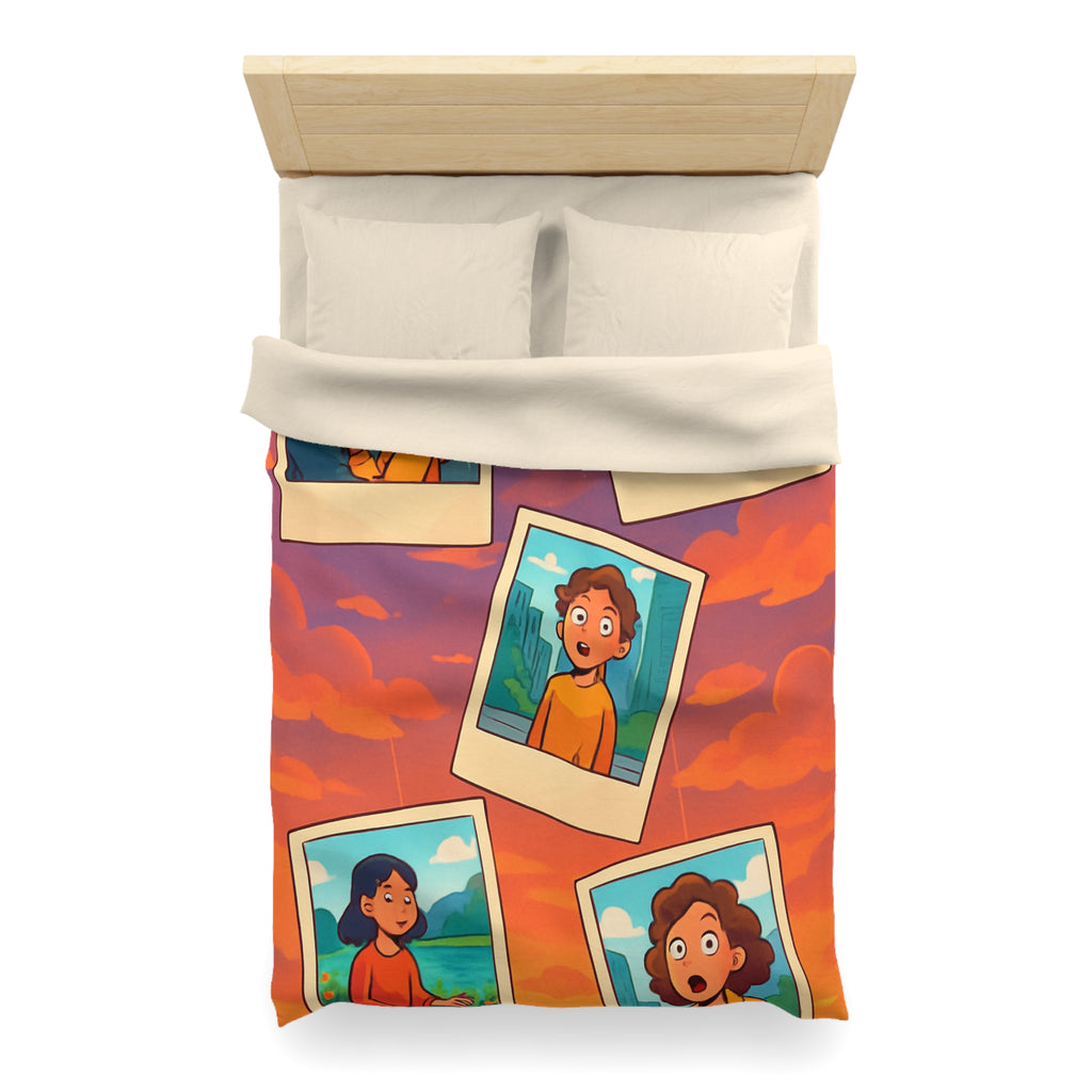 Housse de Couette Microfibre Motif Créatif Original Style Contemporain Chambre Élégante