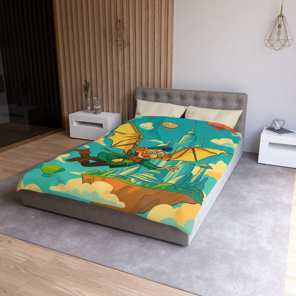 Housse de Couette Microfibre Art Graphique Contemporain Style Décoratif Chambre Tendance