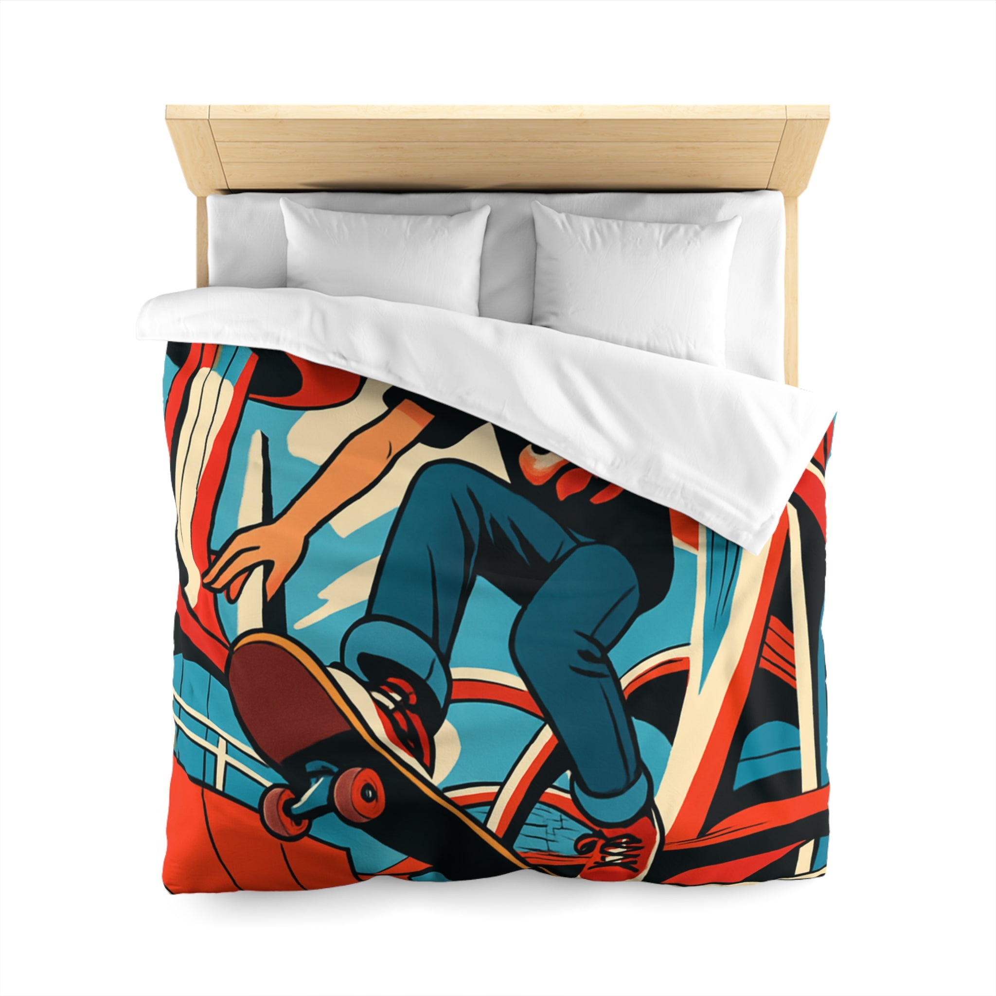 Housse de Couette Microfibre Motif Créatif Original Style Contemporain Chambre Élégante