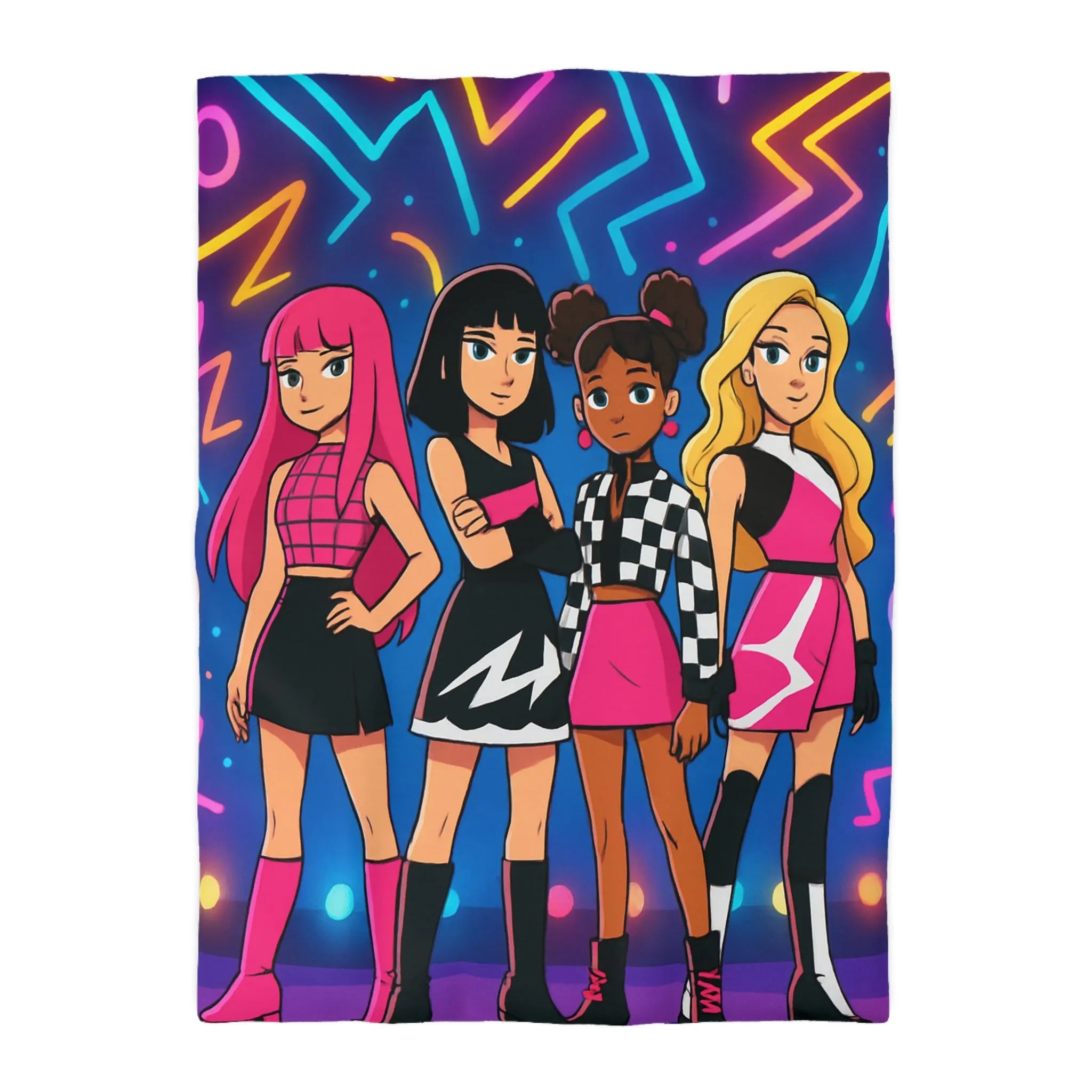 Housse de couette colorée avec un design moderne et des motifs géométriques éclatants