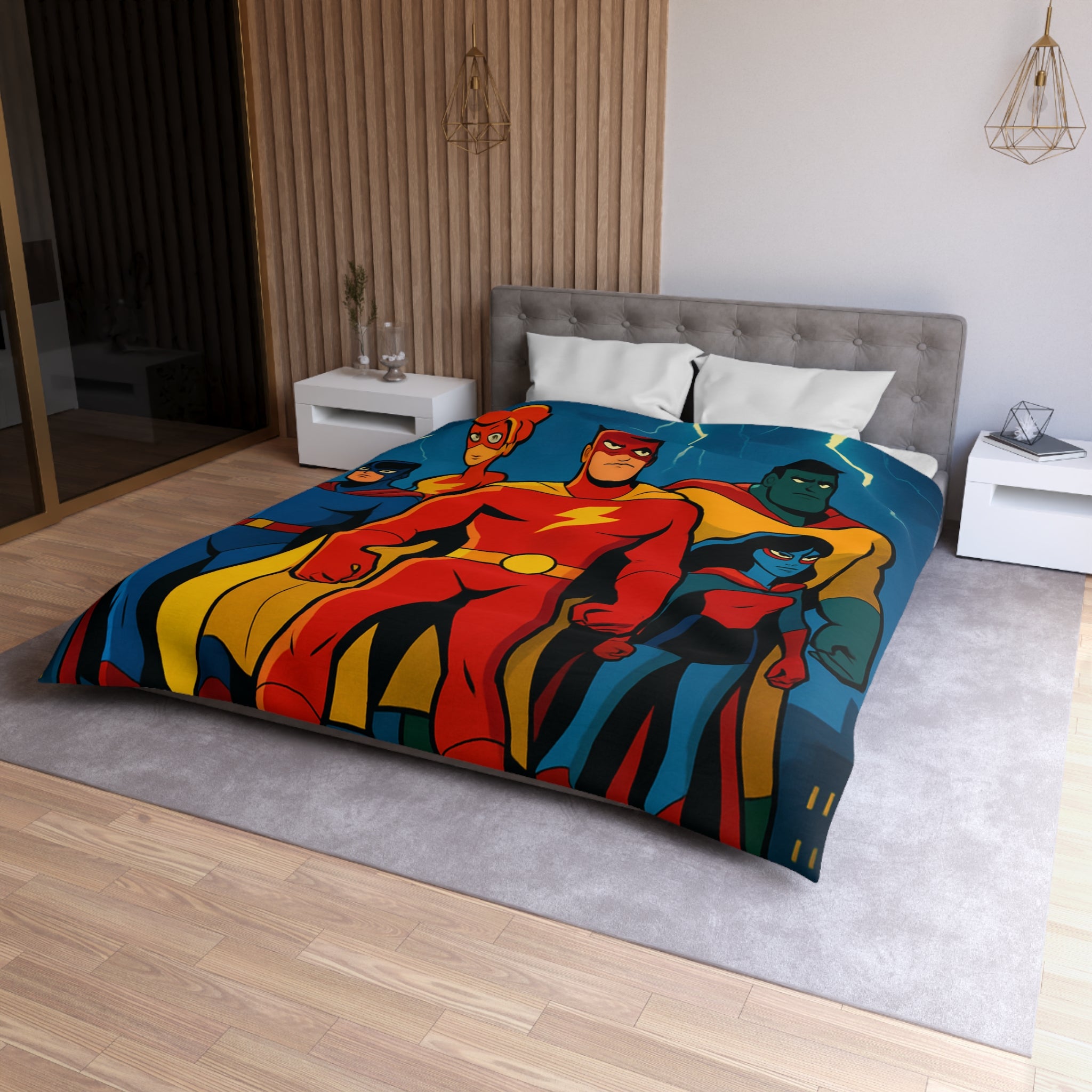 Housse de Couette Microfibre Design Artistique Moderne Décoration Chambre Confort Premium
