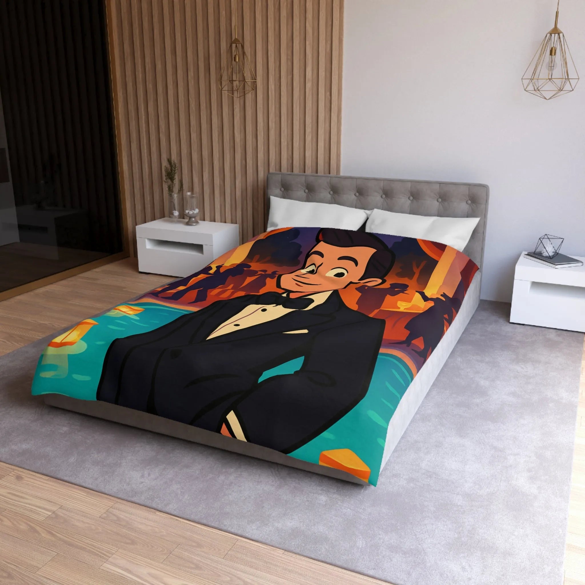 Élégance Nocturne : Motifs Inspirés de Soirées Glamour Art Déco Pour Chambre Distinguée