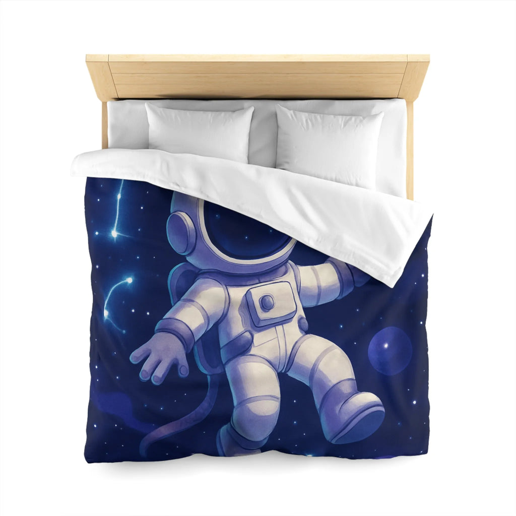 Housse de Couette Astronaute en Espace Étoilé avec Constellations et Planètes Colorées