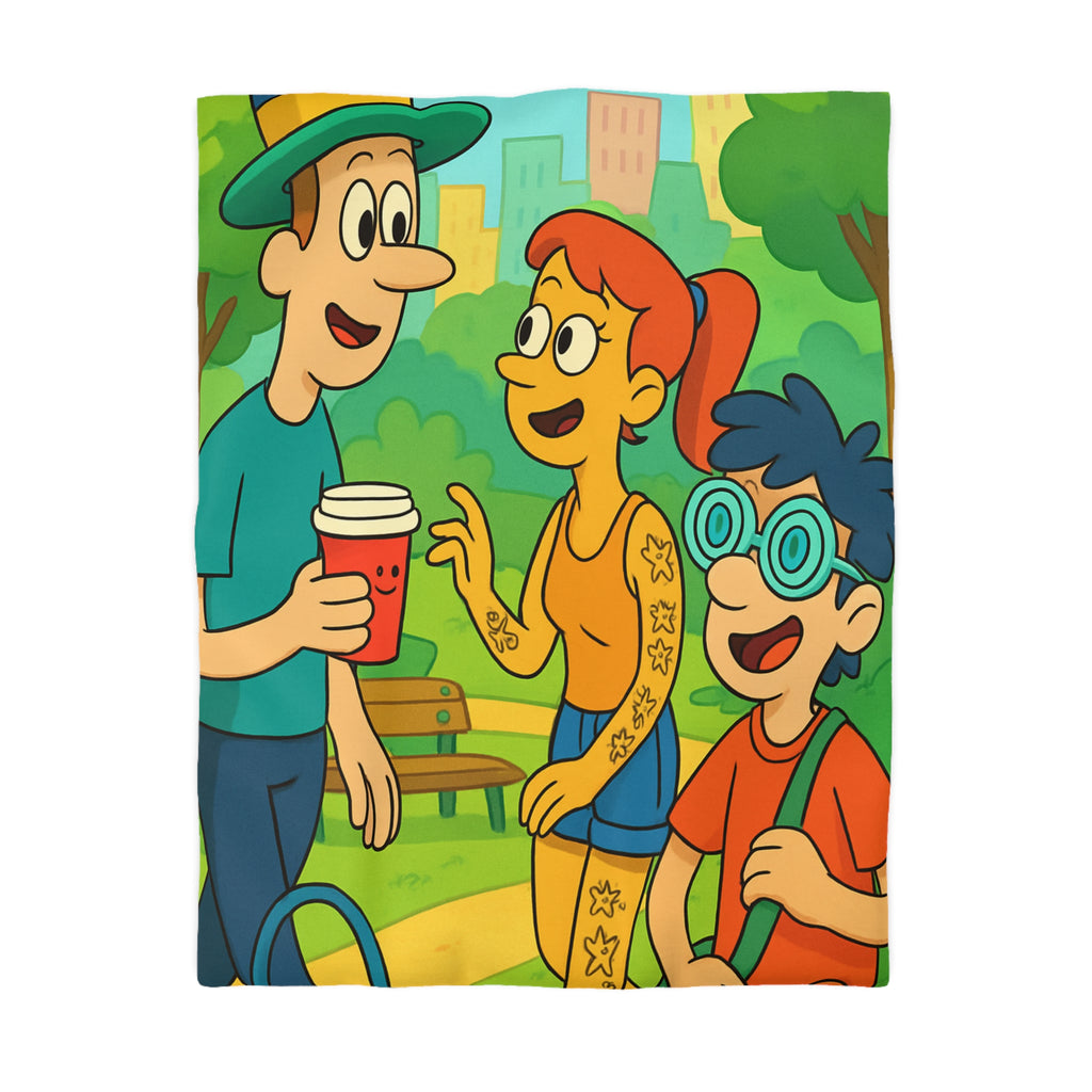 Housse de Couette Microfibre Illustration Unique Design Moderne Décoration Intérieure Raffinée