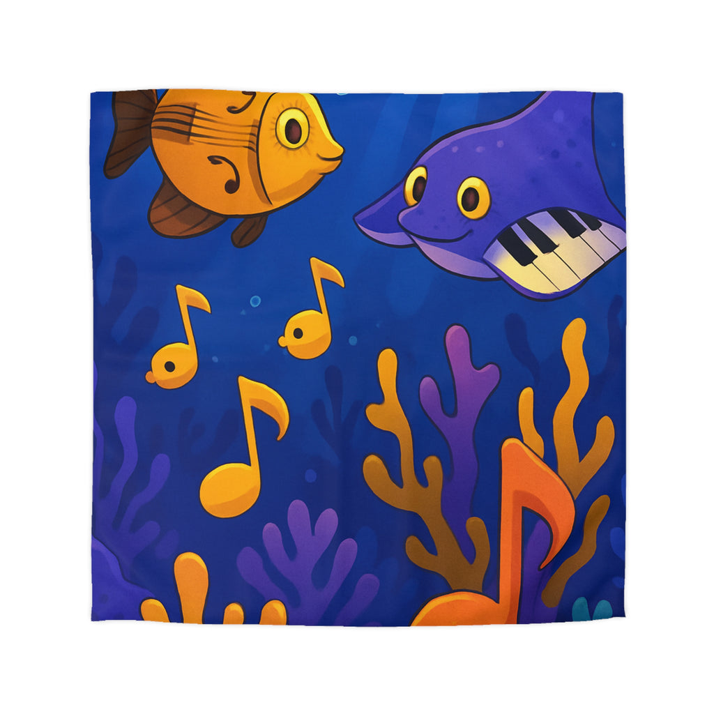 Housse de couette sous-marine colorée avec poissons et touches de musique océanique