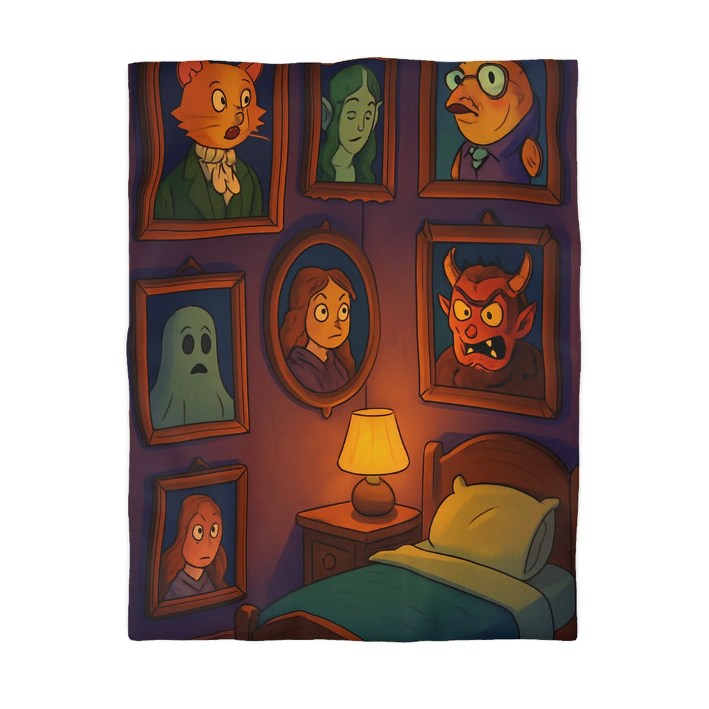 Housse de couette chambre fantaisie avec portraits enchanteurs pour une ambiance mystérieuse et magique