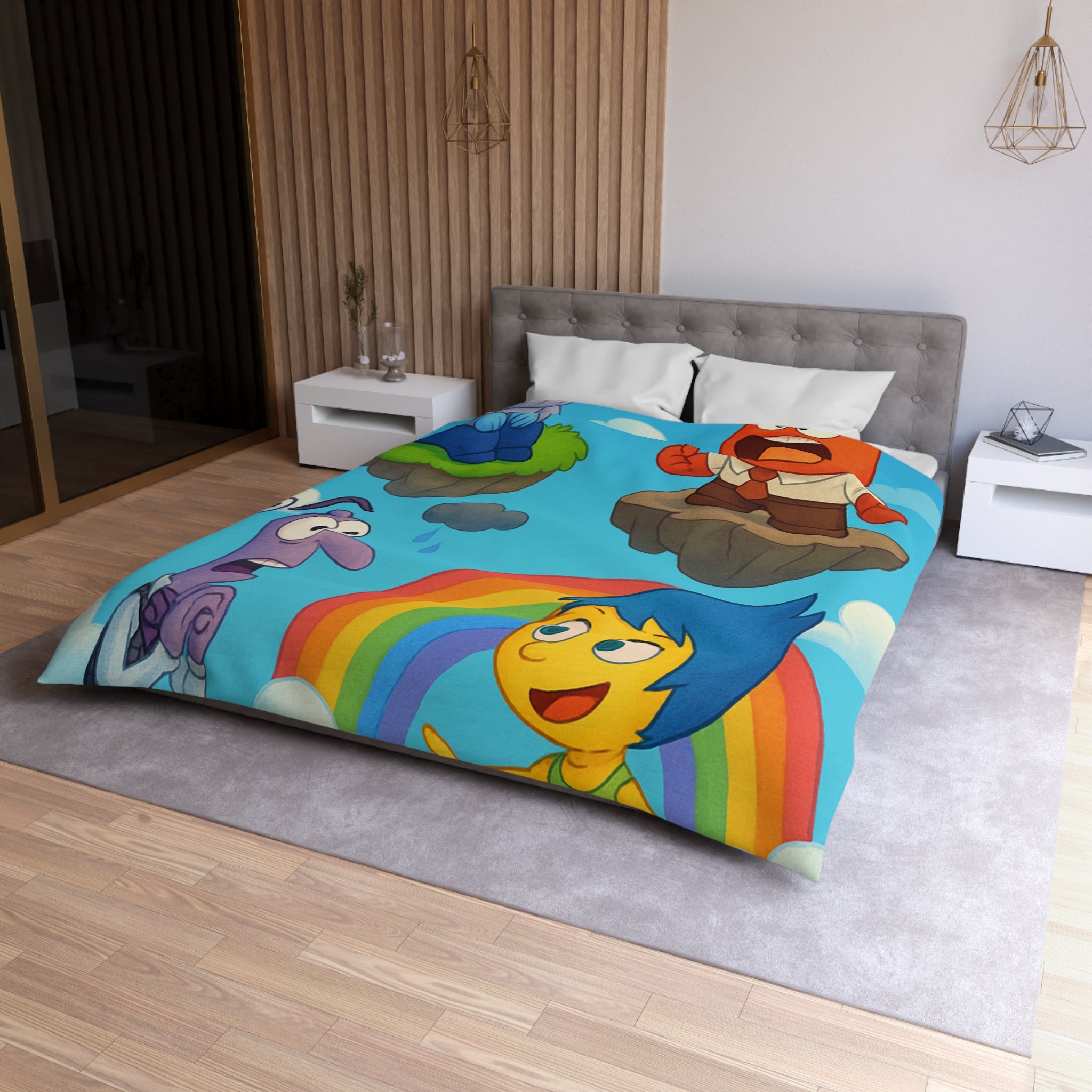 Housse de Couette Microfibre Illustration Unique Design Moderne Décoration Intérieure Raffinée