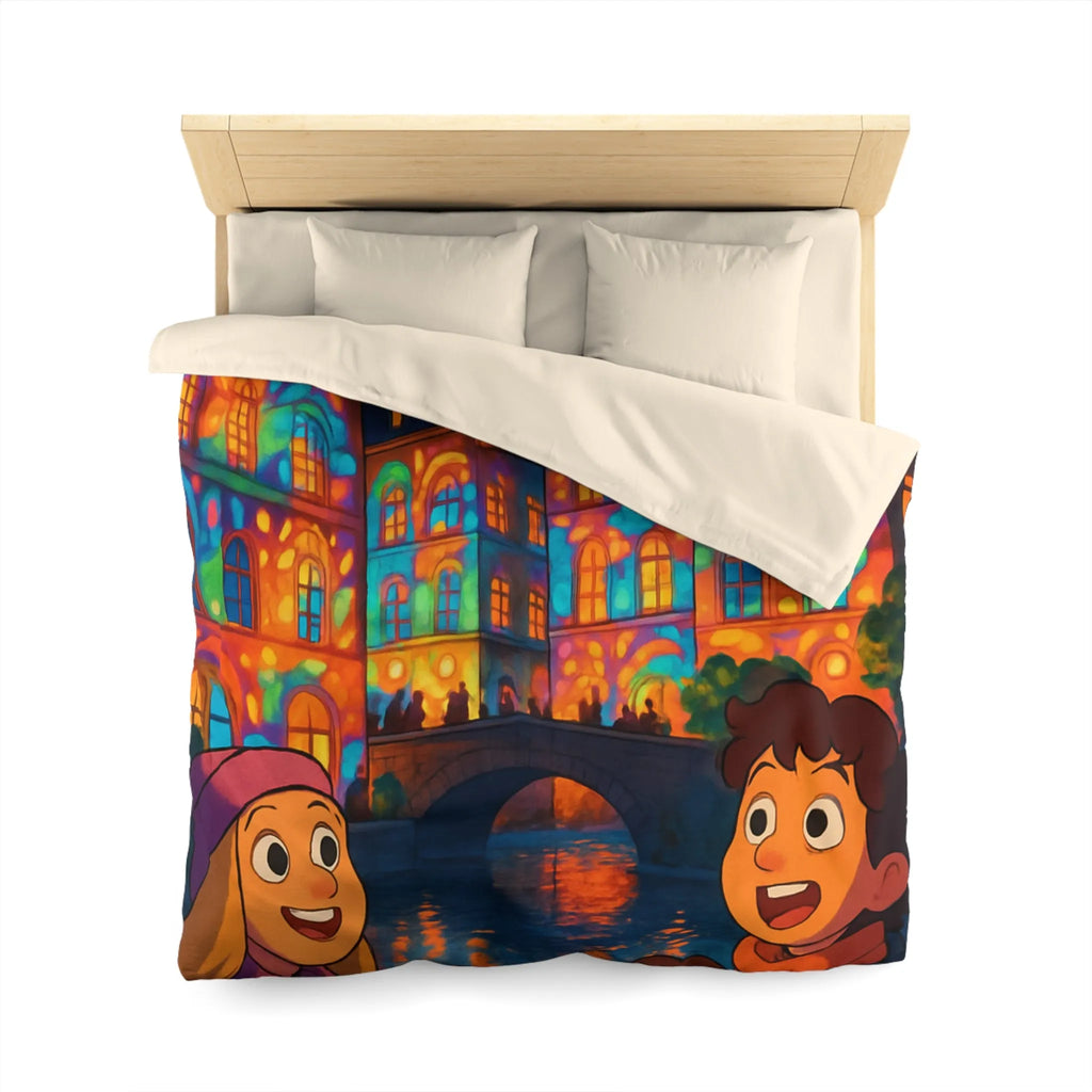 Envolez-vous vers un rêve coloré avec lanterne magique et château illuminé