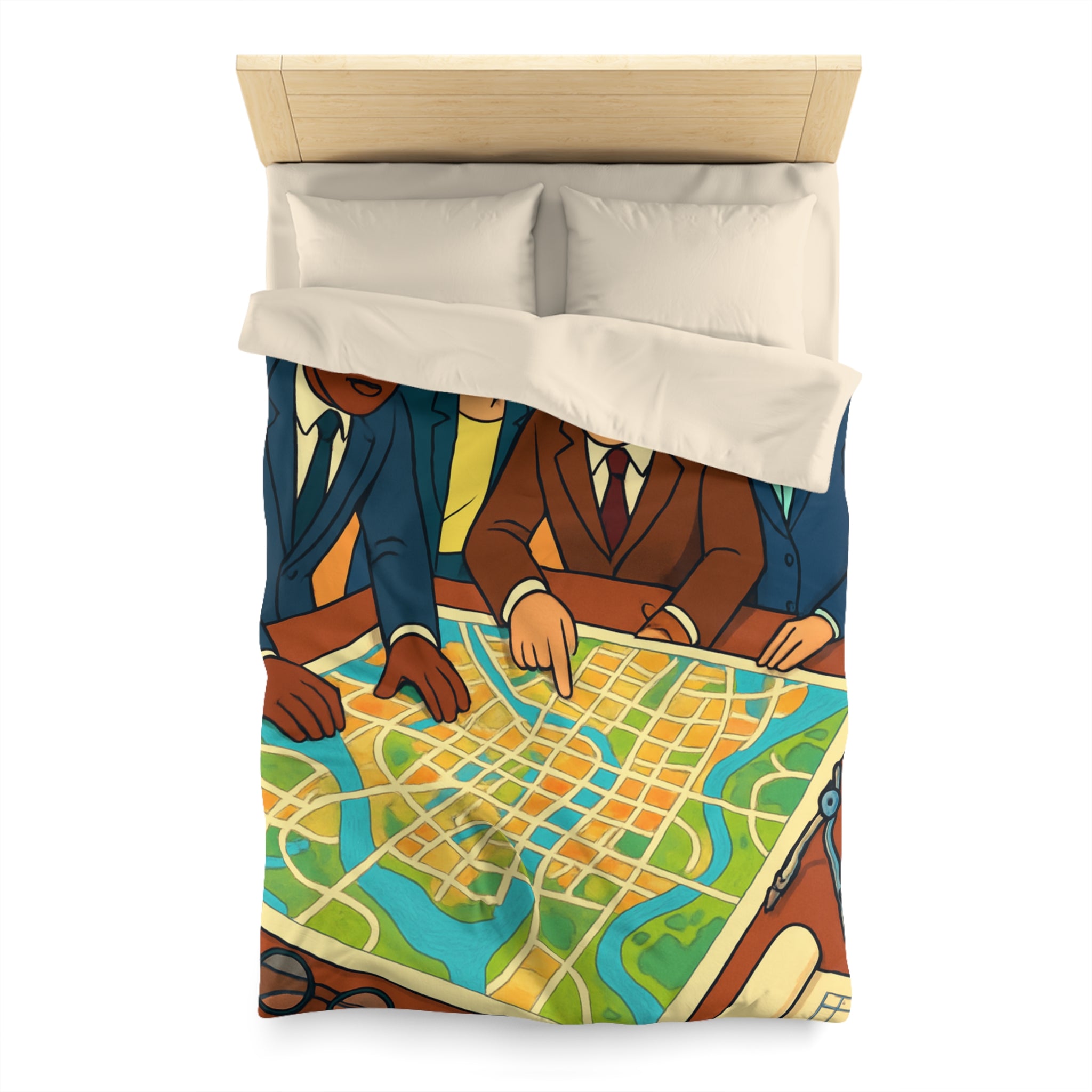 Housse de Couette Microfibre Design Artistique Moderne Décoration Chambre Confort Premium