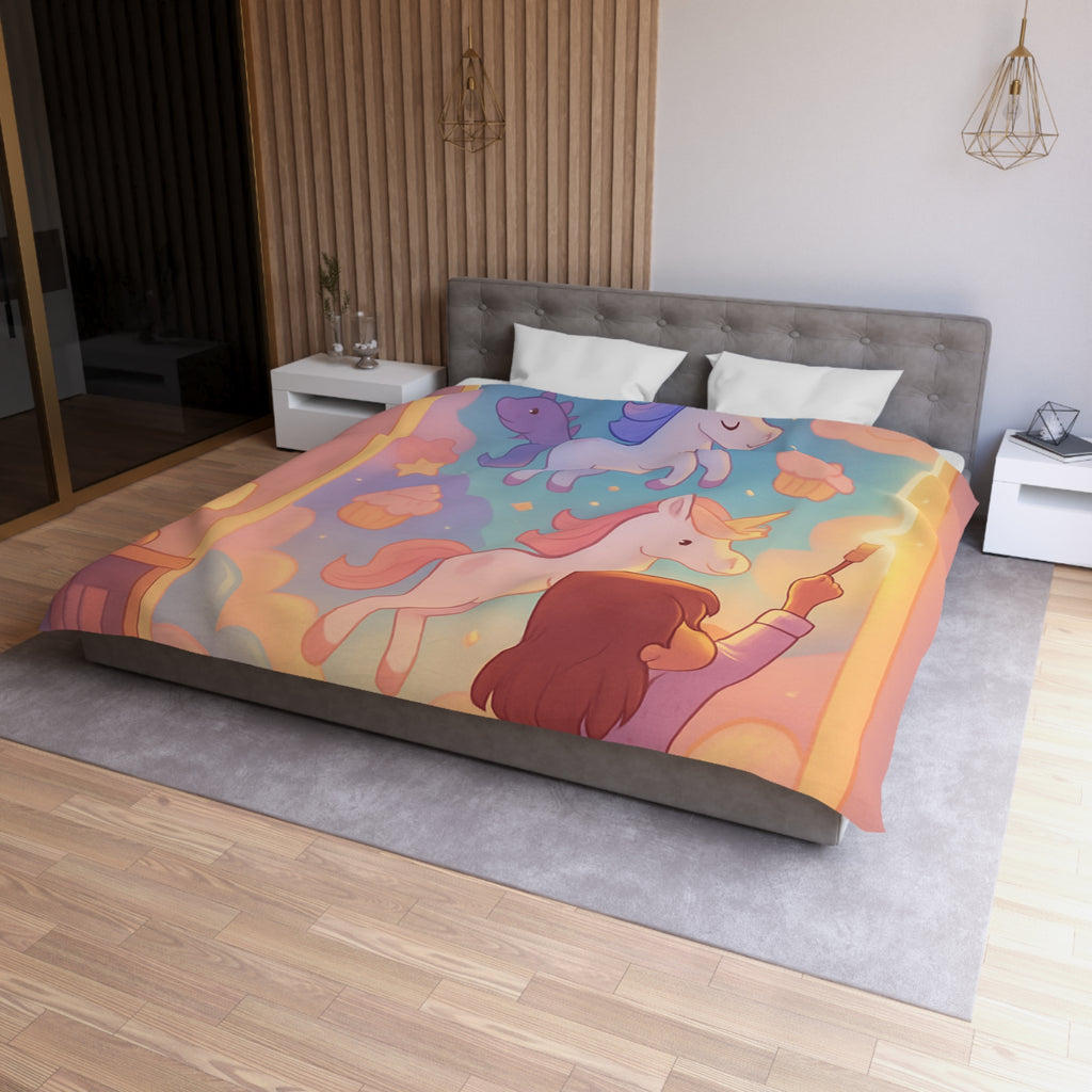 Housse de Couette Microfibre Design Artistique Moderne Décoration Chambre Confort Premium