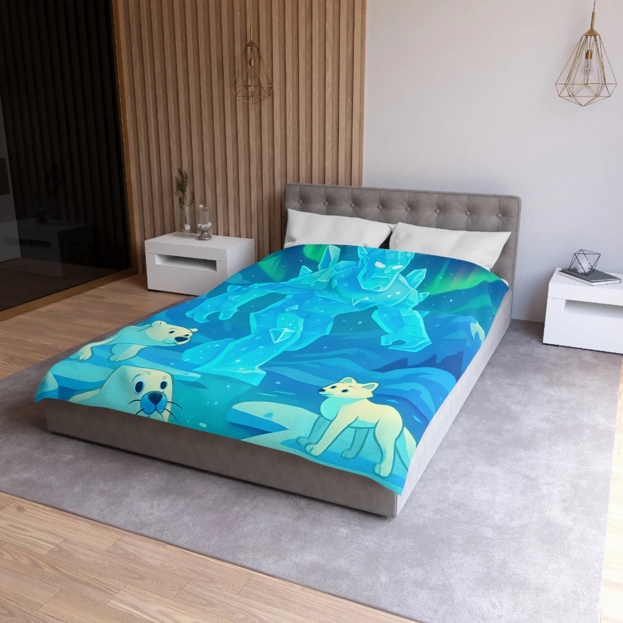 Housse de Couette Microfibre Art Graphique Contemporain Style Décoratif Chambre Tendance