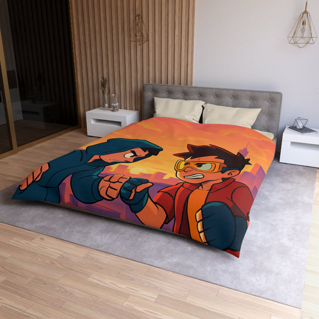 Housse de Couette Microfibre Design Artistique Moderne Décoration Chambre Confort Premium