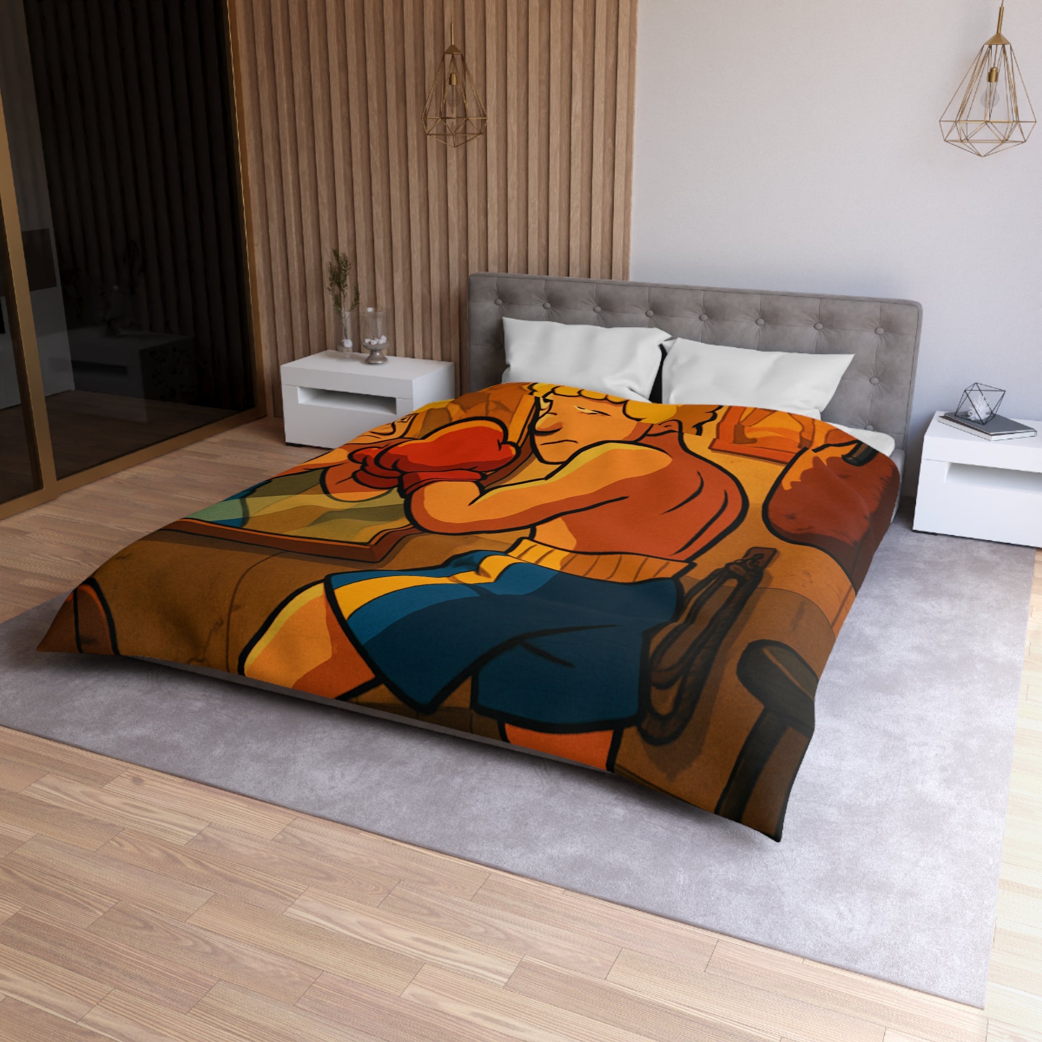 Housse de Couette Microfibre Design Artistique Moderne Décoration Chambre Confort Premium