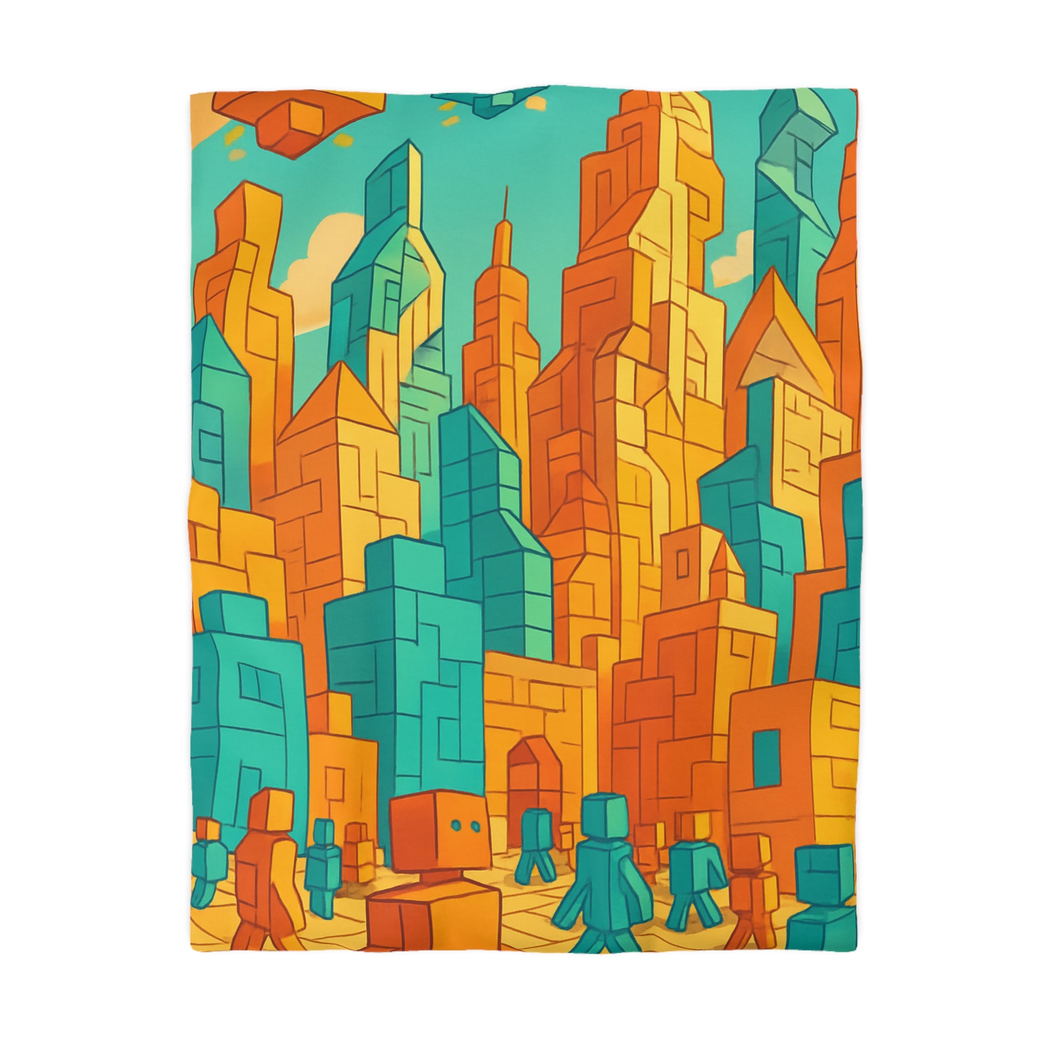 Housse de Couette Microfibre Design Artistique Moderne Décoration Chambre Confort Premium