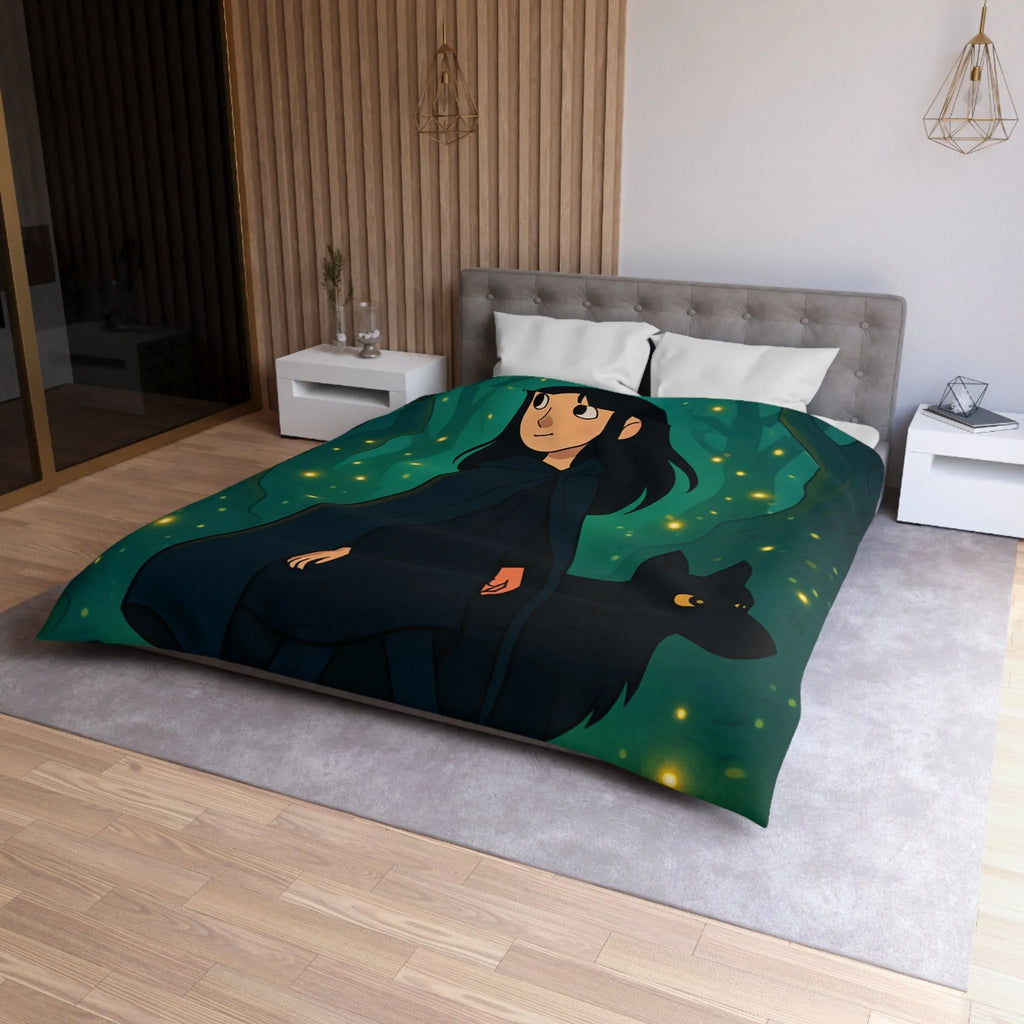 Envolez-vous vers un monde enchanté avec cette housse de couette forêt mystique