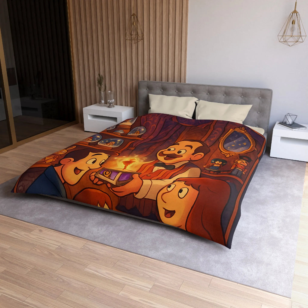 Housse de Couette Microfibre Art Graphique Contemporain Style Décoratif Chambre Tendance