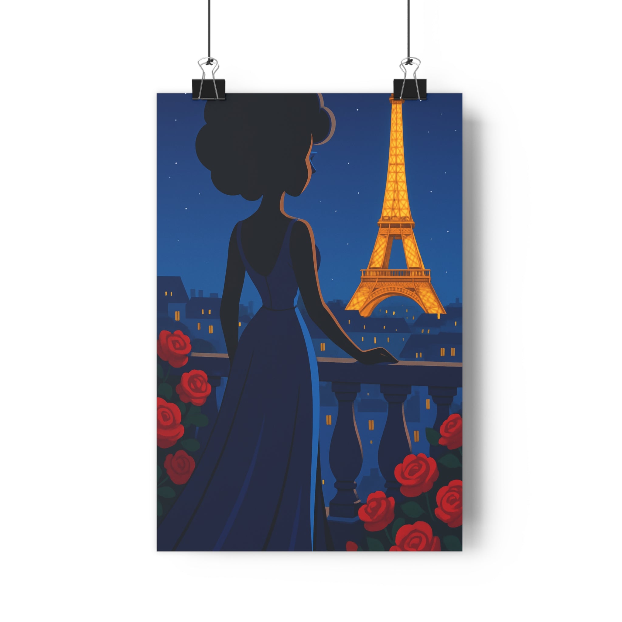 Poster décoratif romantique anime bleu rouge chambre salon élégant magique parisien art mural qualité