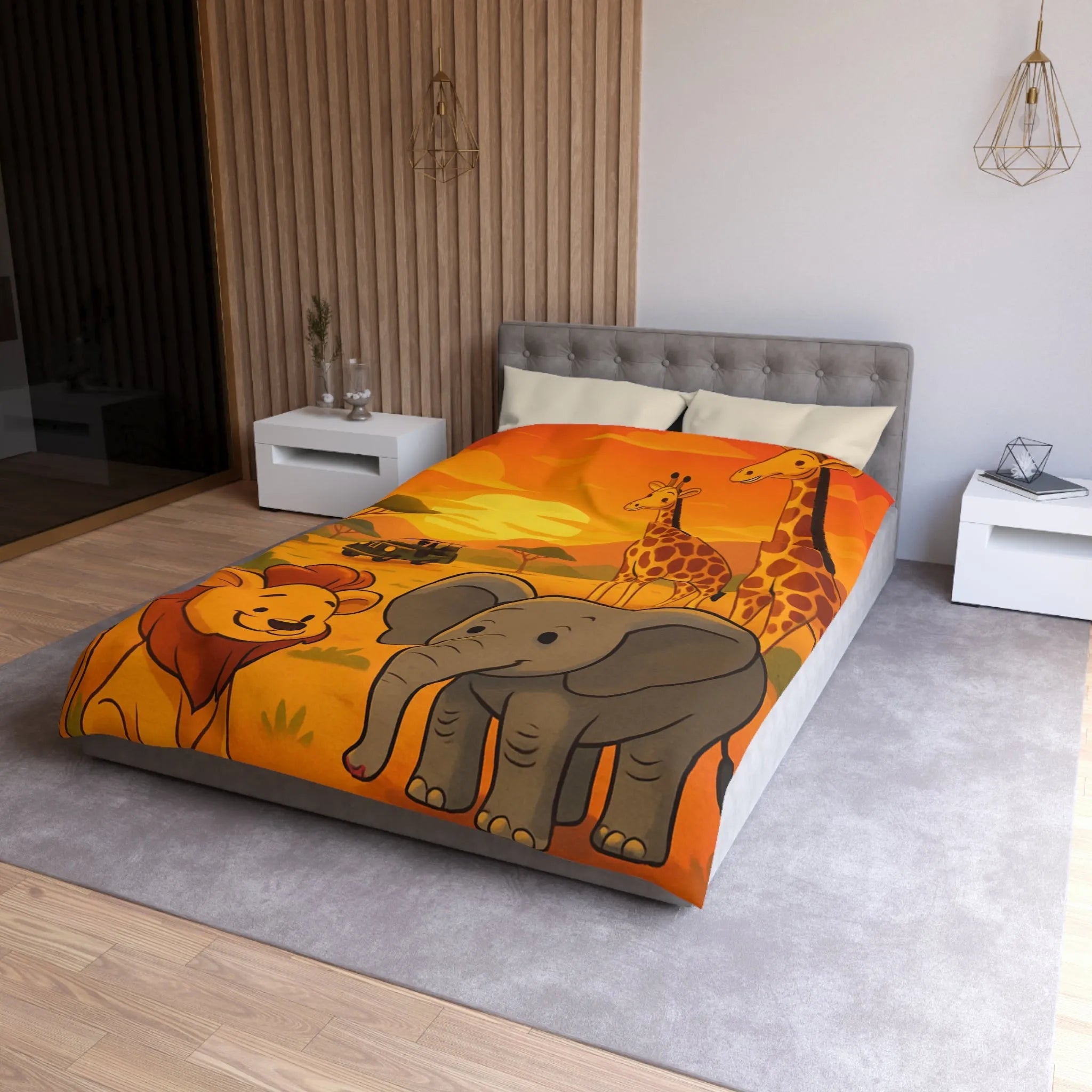 Housse de Couette Microfibre Art Graphique Contemporain Style Décoratif Chambre Tendance