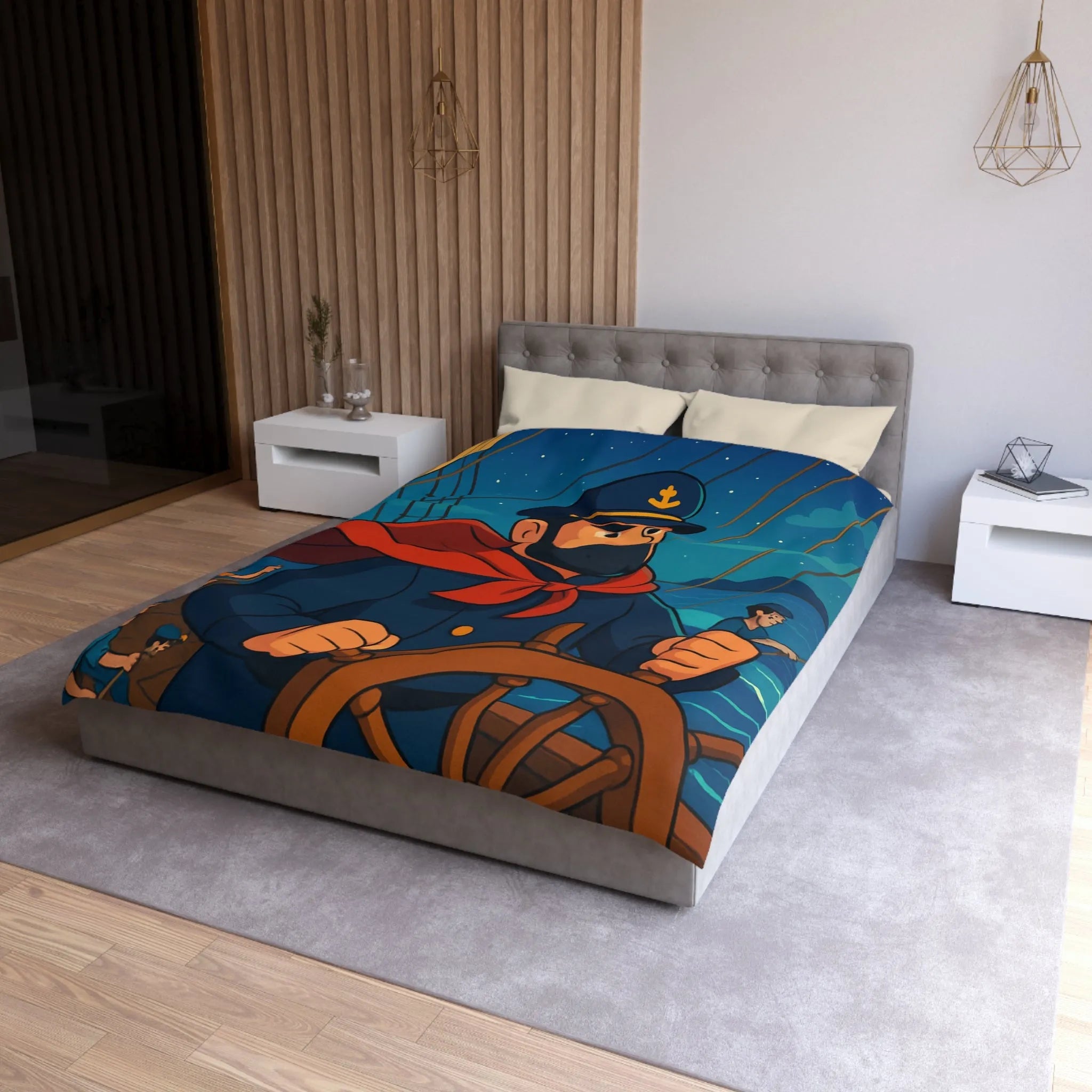 Housse de Couette Microfibre Art Graphique Contemporain Style Décoratif Chambre Tendance