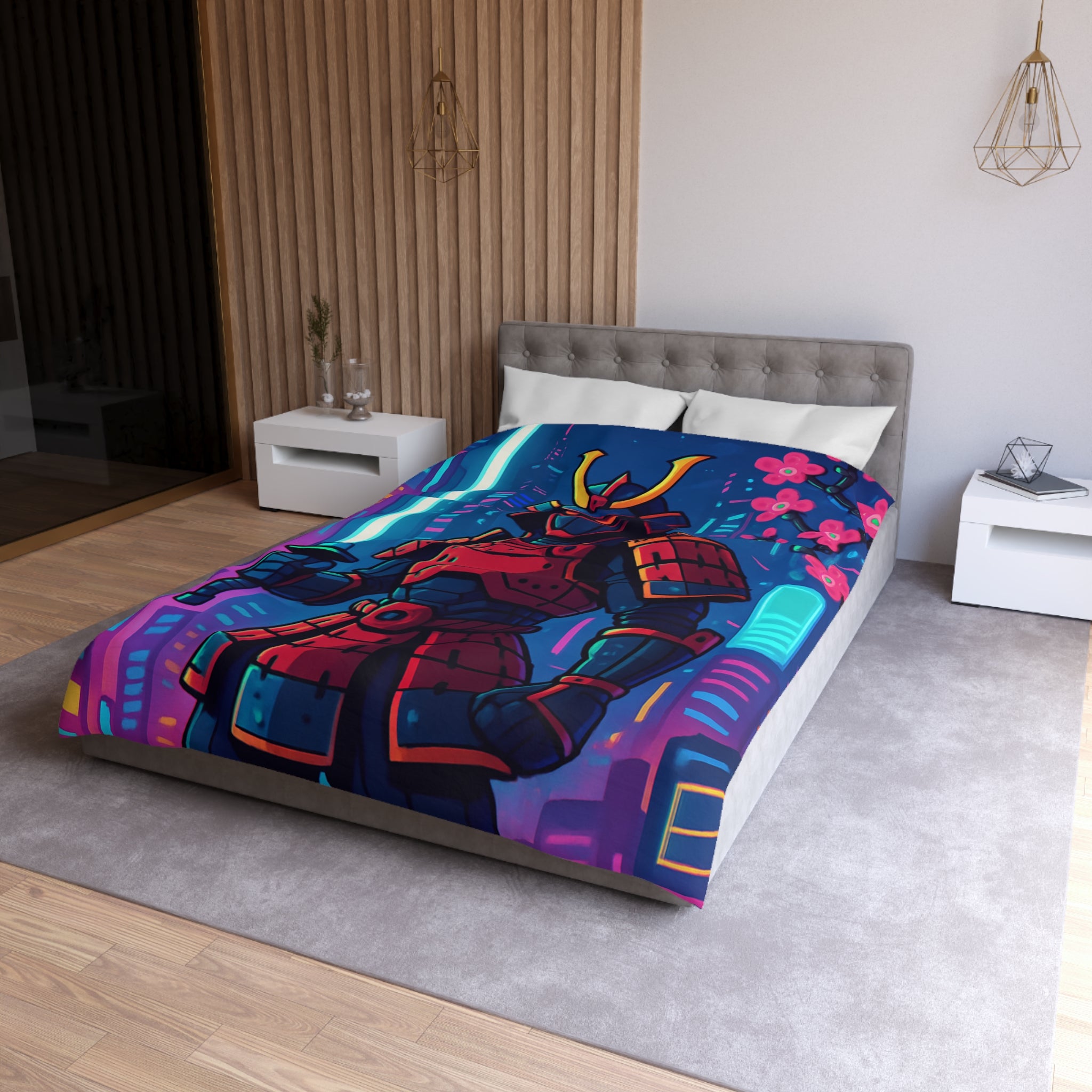 Housse de Couette Microfibre Design Artistique Moderne Décoration Chambre Confort Premium