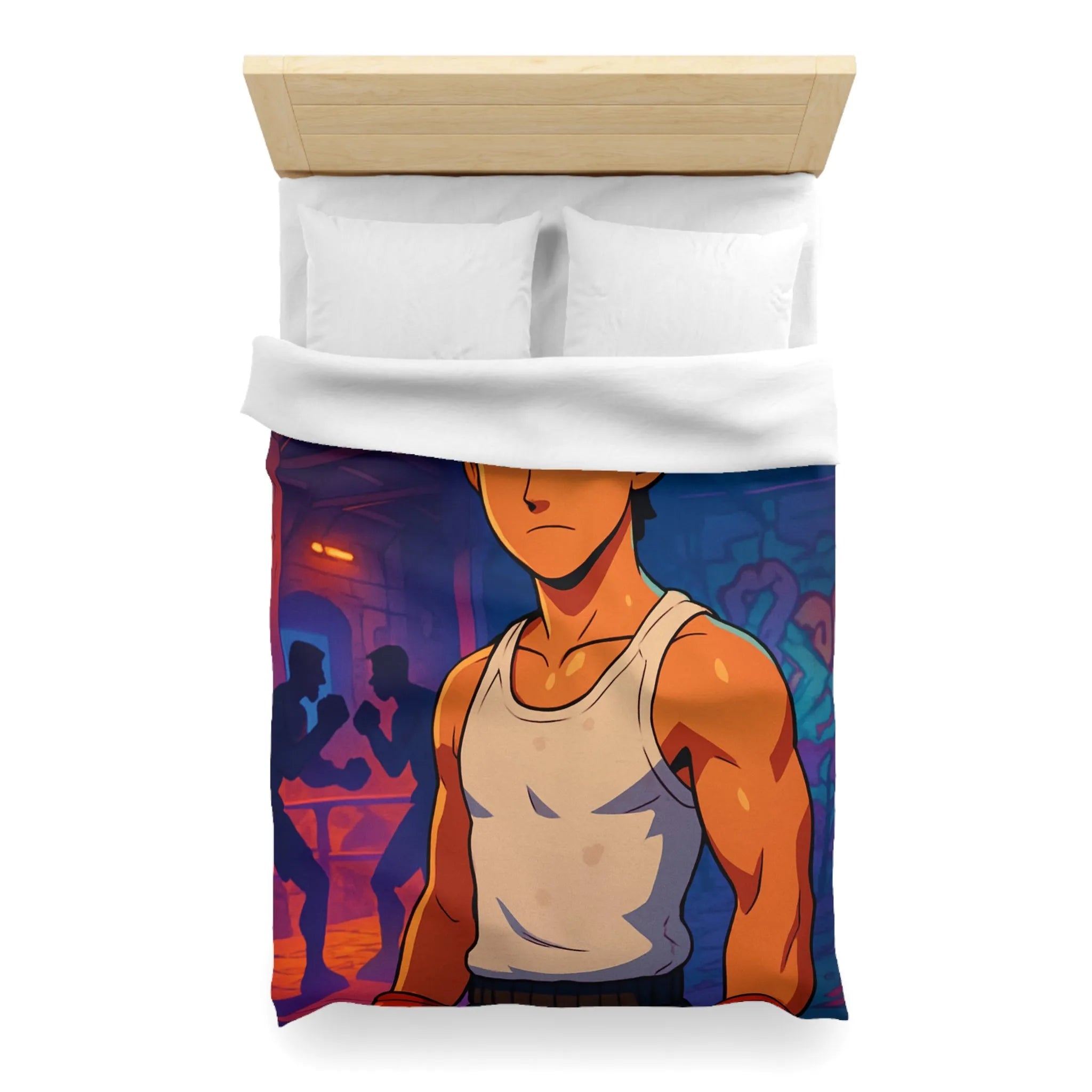 Housse de Couette Microfibre Art Graphique Contemporain Style Décoratif Chambre Tendance