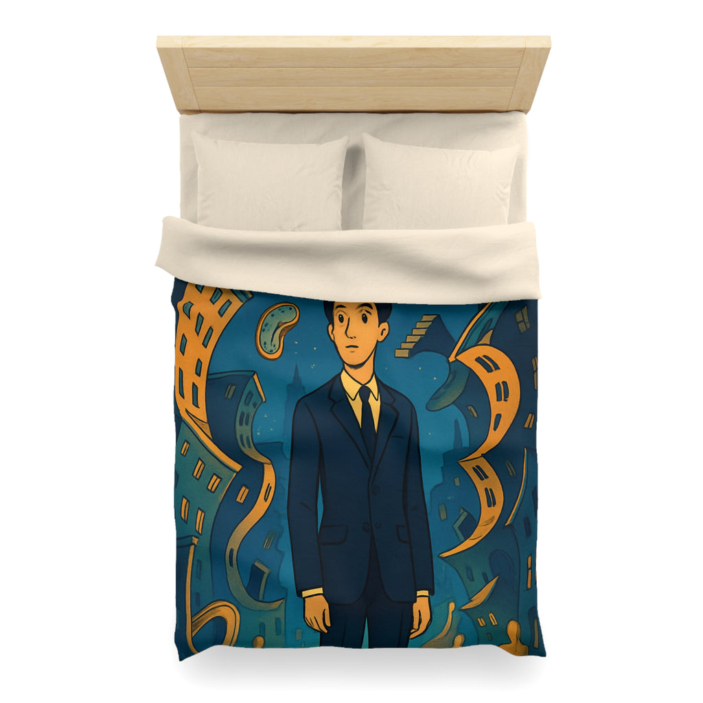 Housse de Couette Microfibre Motif Créatif Original Style Contemporain Chambre Élégante