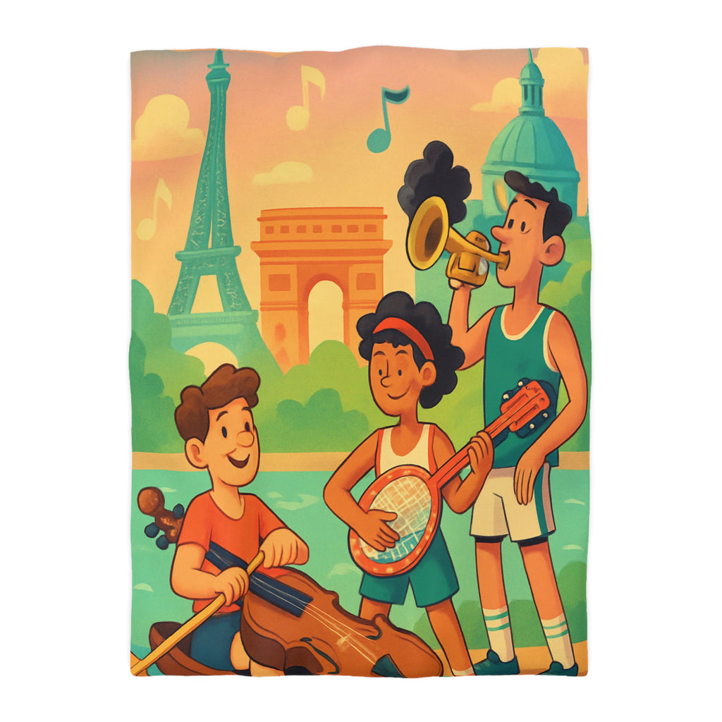 Housse de Couette Microfibre Illustration Unique Design Moderne Décoration Intérieure Raffinée