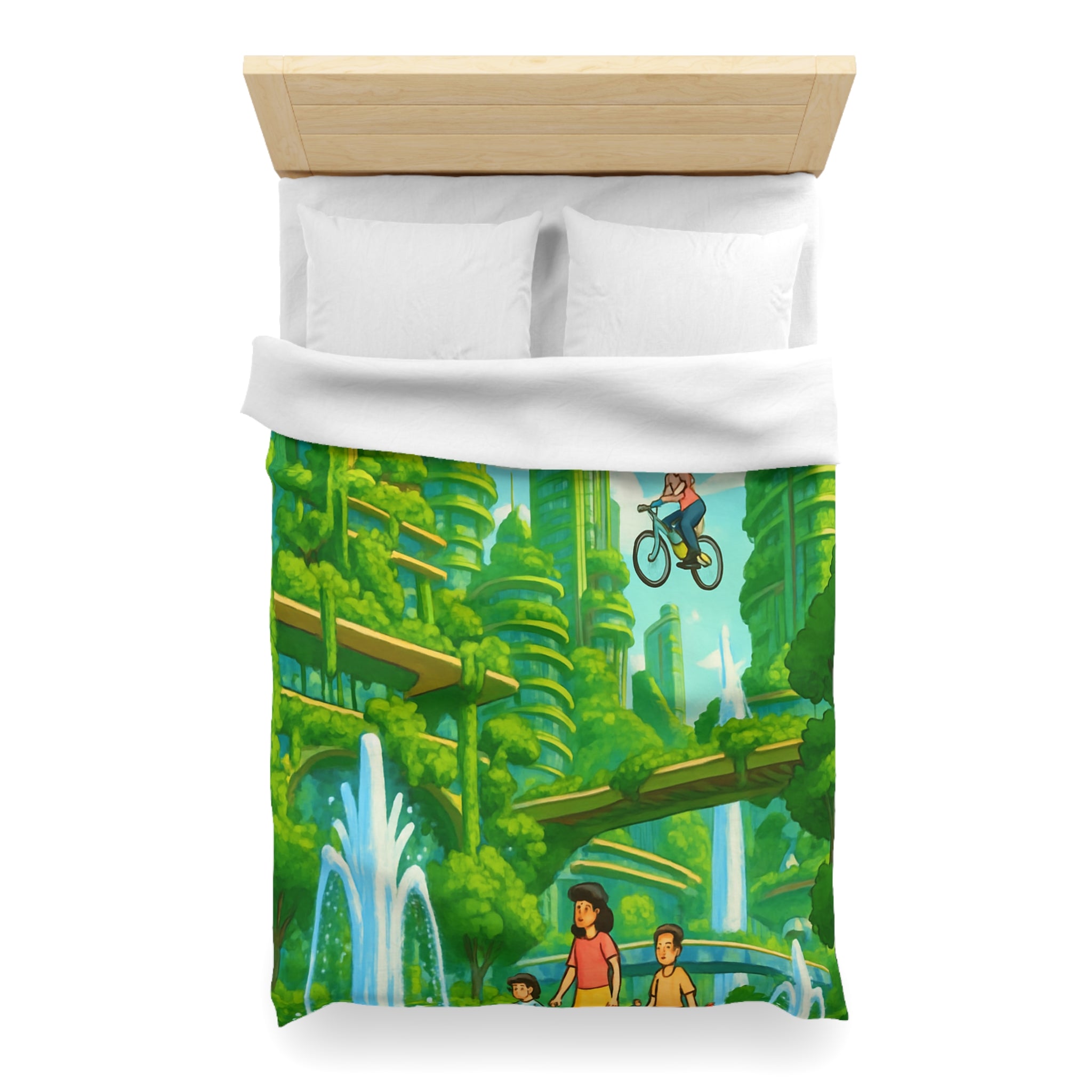 Housse de Couette Microfibre Design Artistique Moderne Décoration Chambre Confort Premium