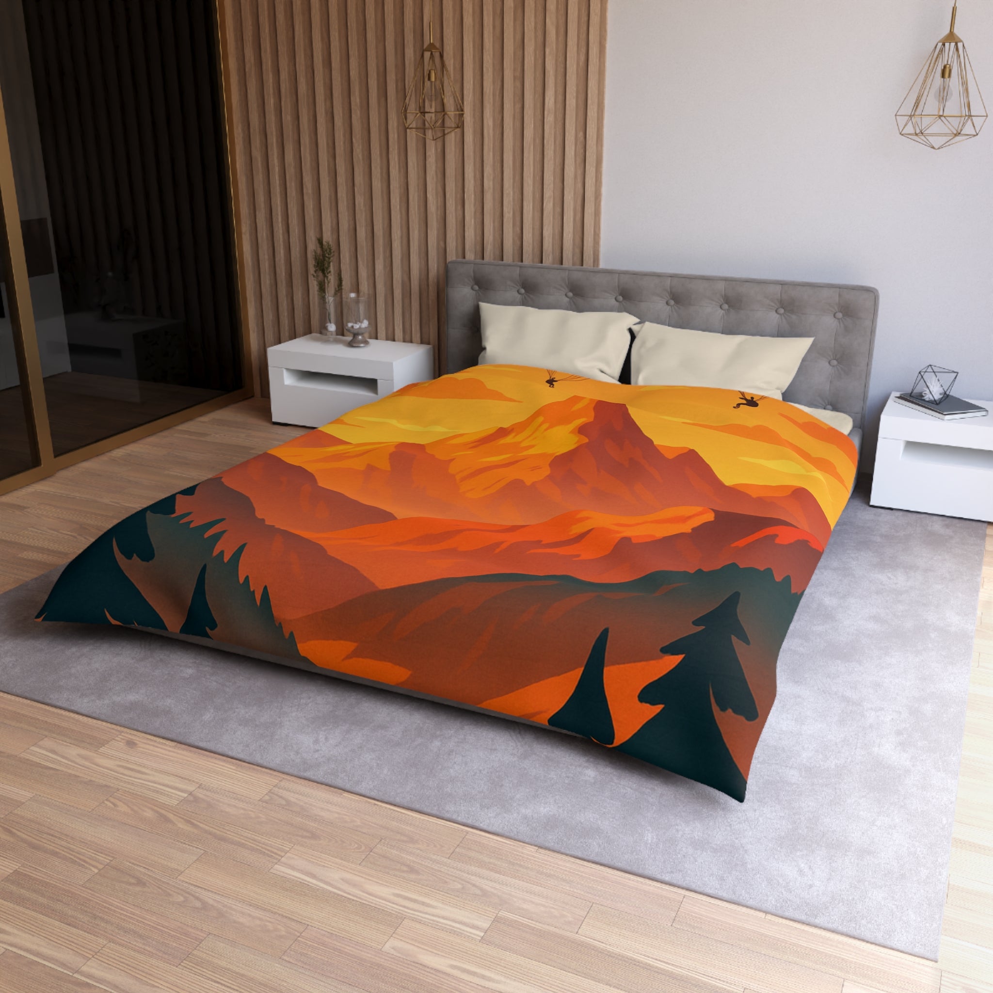 Housse de Couette Microfibre Design Artistique Moderne Décoration Chambre Confort Premium