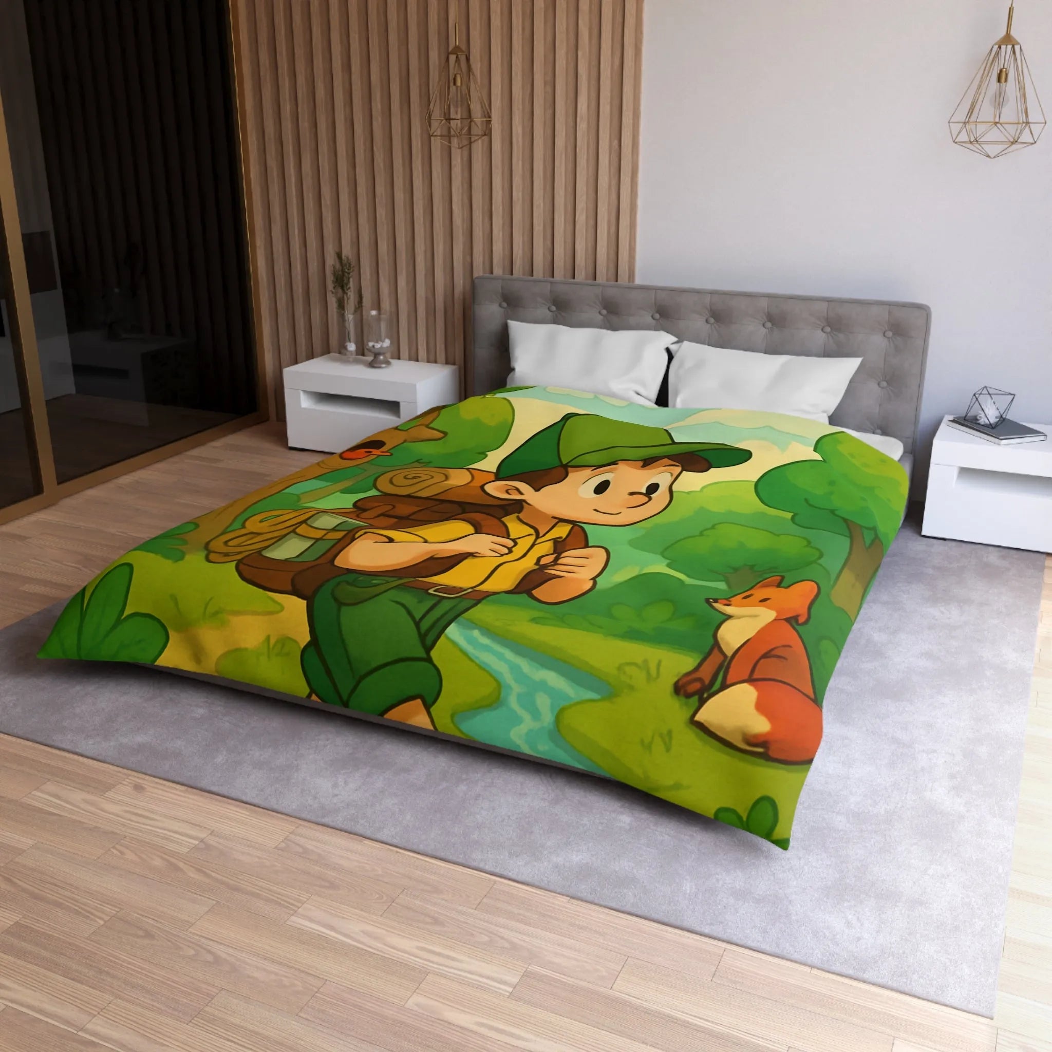 Housse de Couette Enfant Forêt Aventure Animaux Ciel Rêveur Exploration Nature