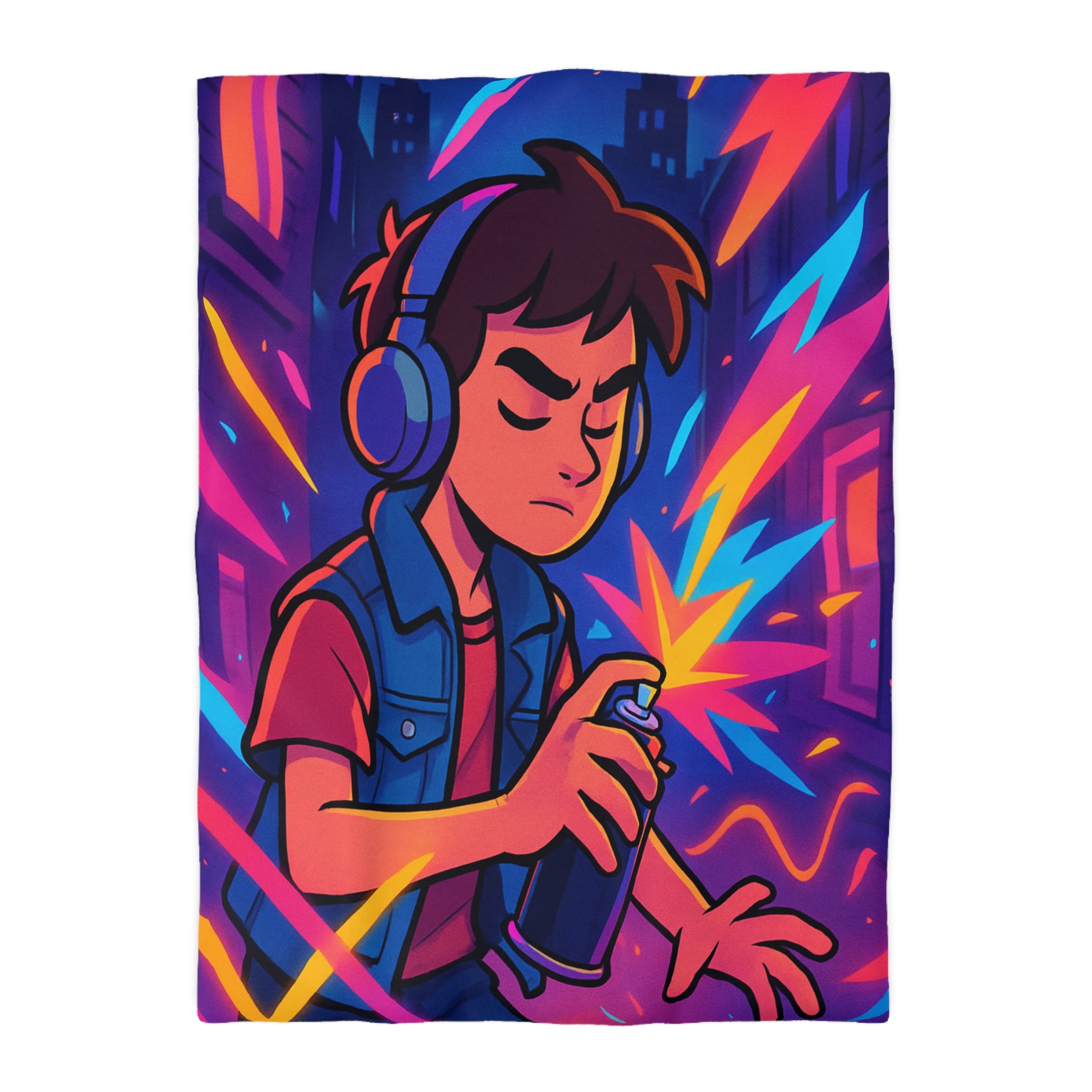 Housse de Couette Microfibre Design Artistique Moderne Décoration Chambre Confort Premium